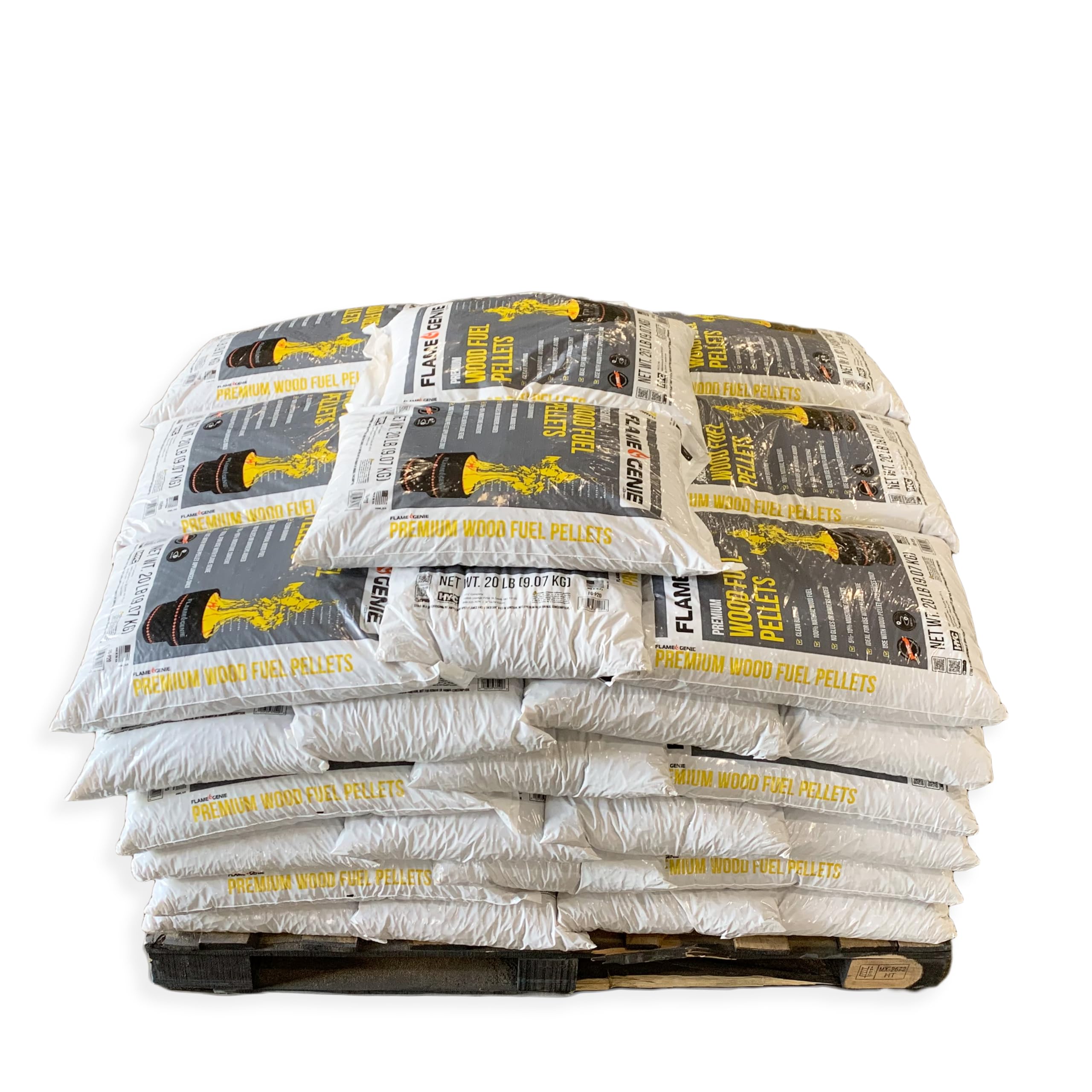 HY-C FGP2050 Granulés de bois haute performance pour appareils à granulés de bois, 100 % bois dur naturel, idéal pour foyers Flame Genie 9,1 kg, palette de 50 sacs