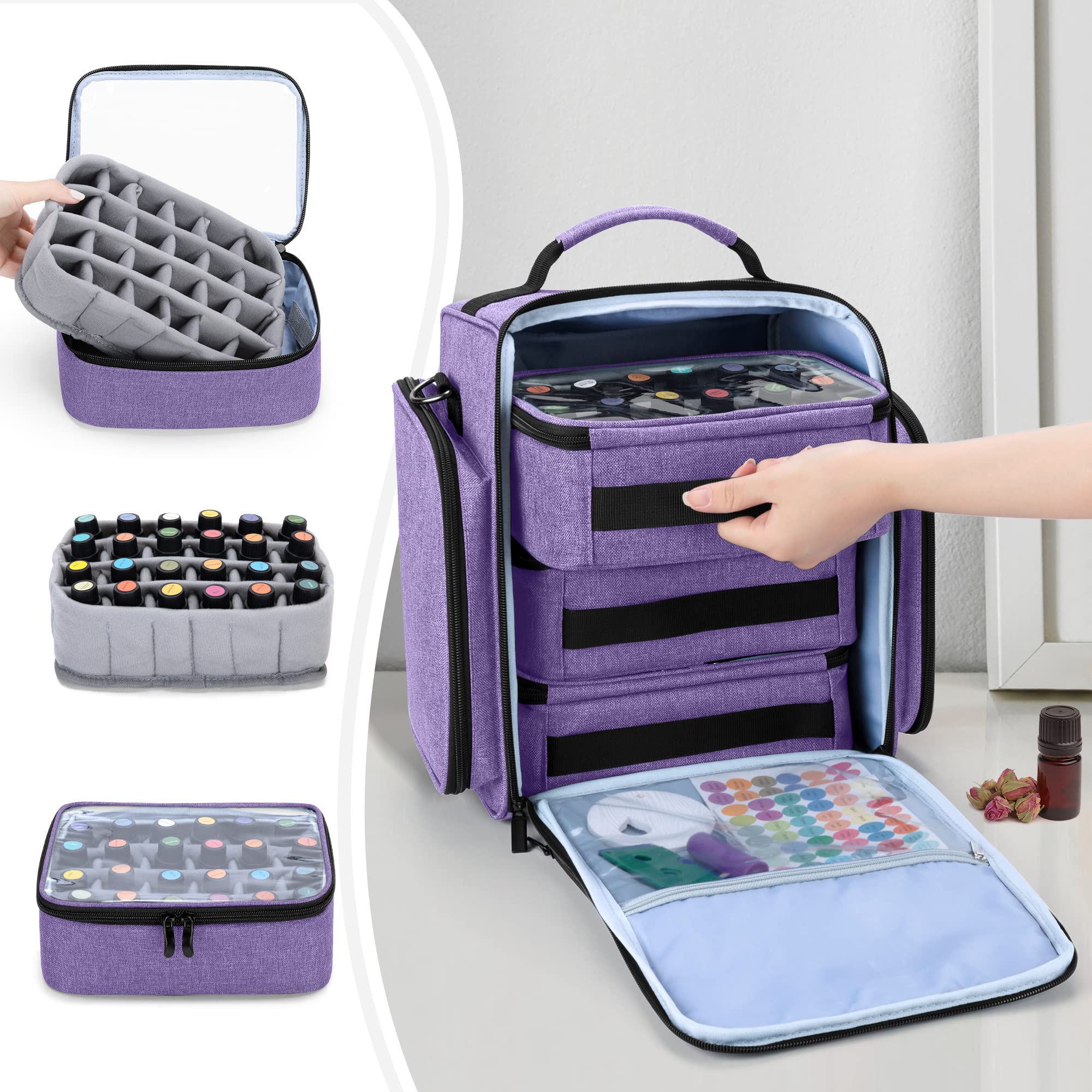 BAFASO Boite Rangement Huile Essentielles pour 72 Bouteilles, Violet