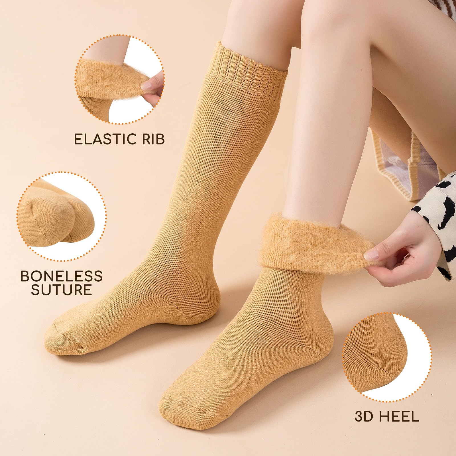 HUGSWEET Beheizte Thermosocken für Damen, extrem kaltes Wetter, Winter, warm, weich, gemütlich, mit Geschenkbox