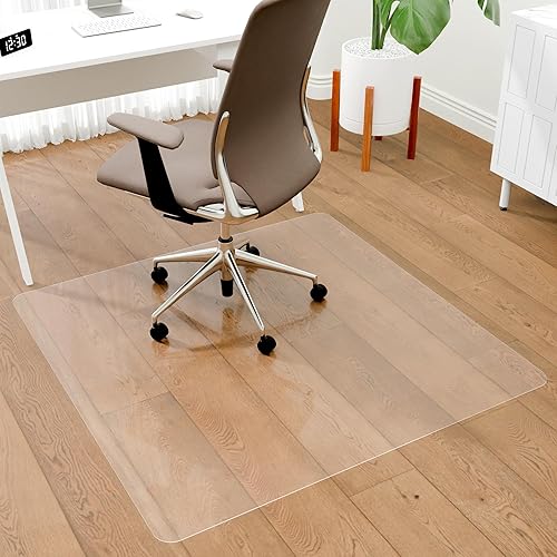 Miniatura 1 de Tapete para silla de oficina para suelos de madera dura, tapete para silla de computadora de fácil deslizamiento, protector de suelo transparente