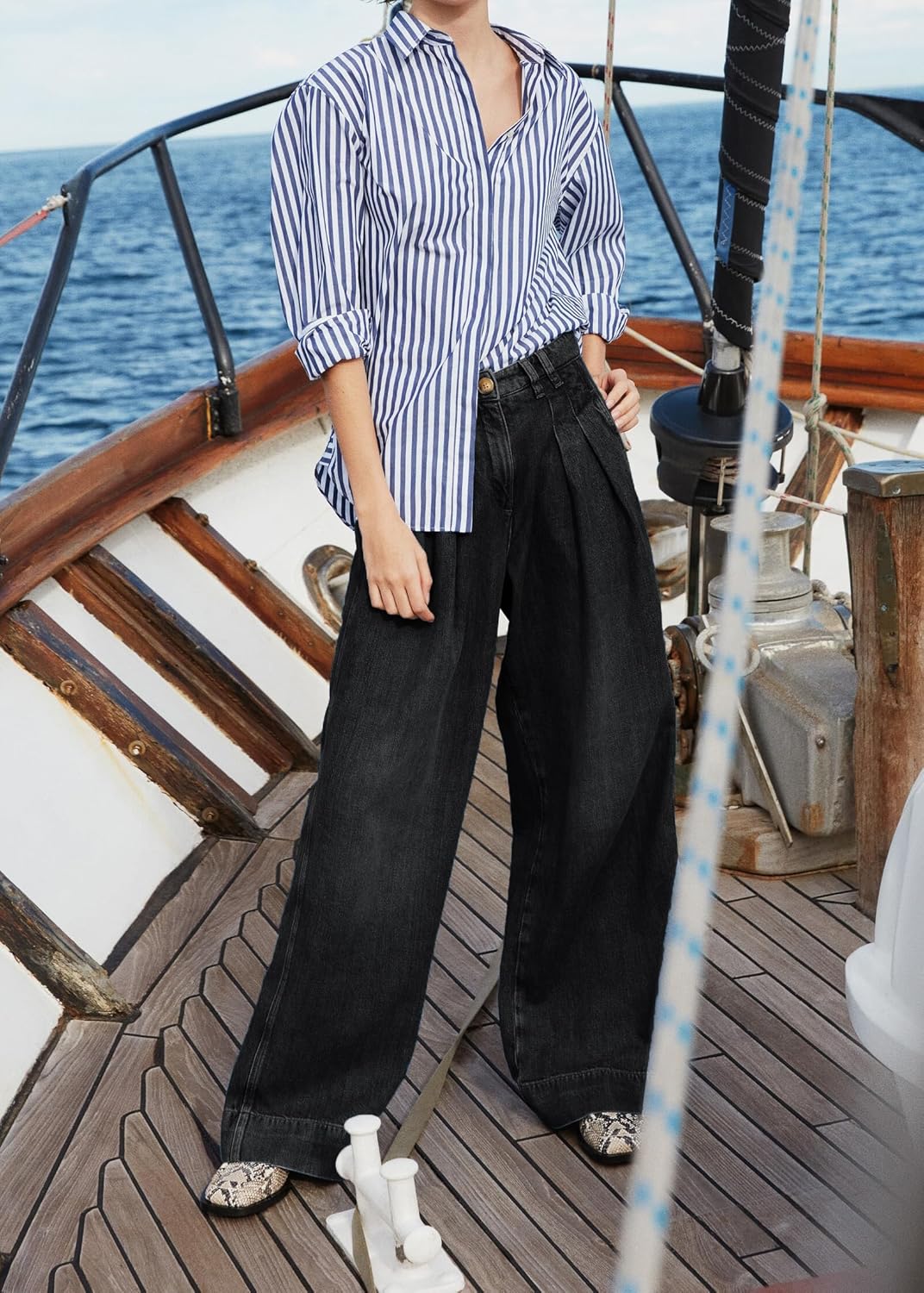 PLNOTME Women's High Waisted Wide Leg Jeans Baggy Mom Casual Denim Pants - Image 6