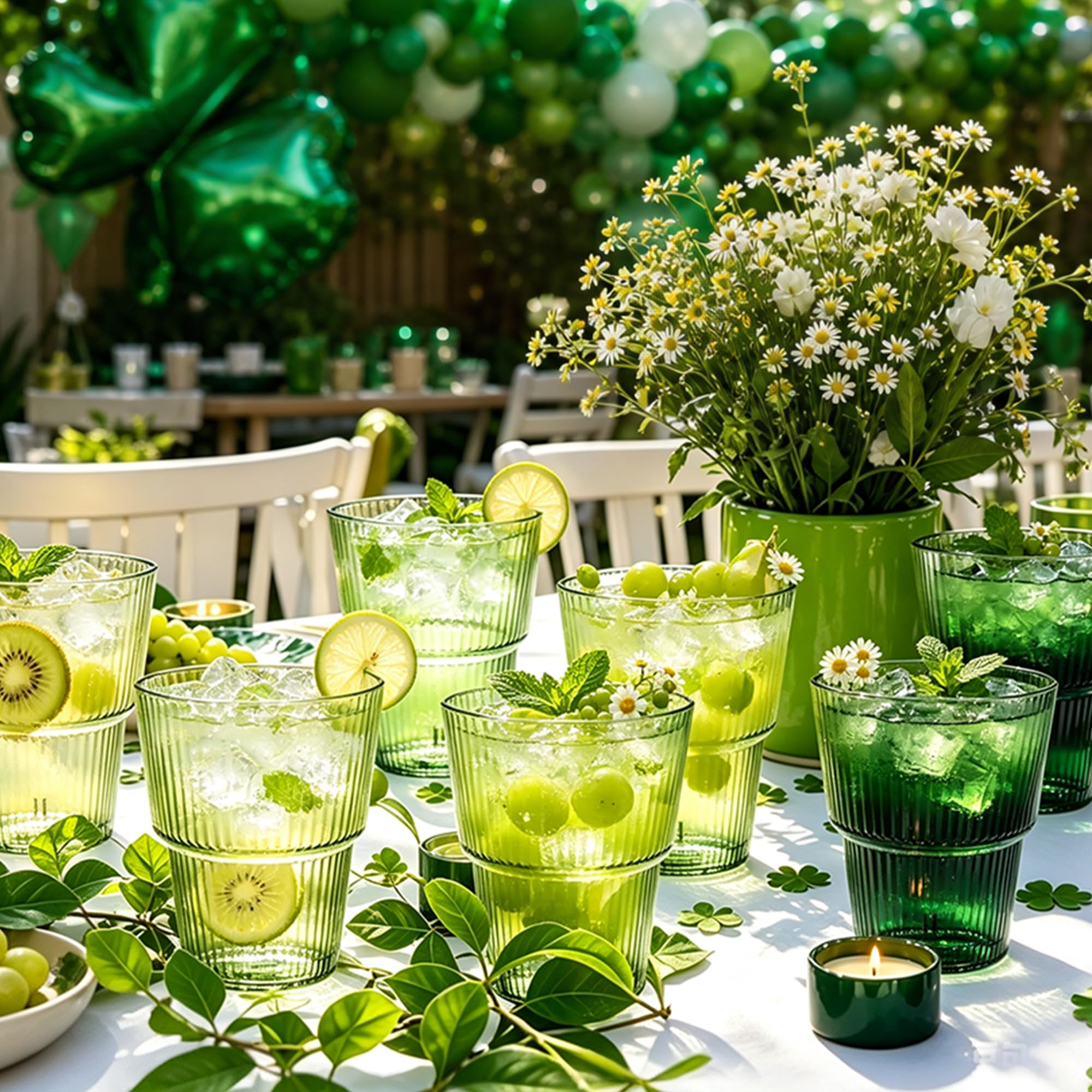 50 Pack Green Plastic Wine Glasses, 14 oz Clear Plastic Cups — Amazon image 7
