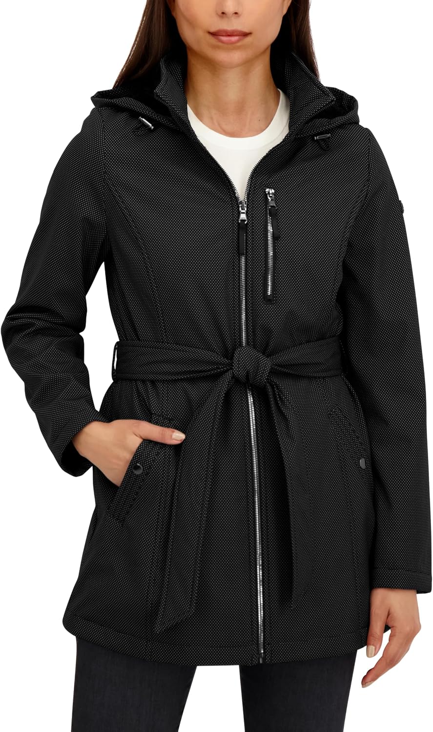 HFX Women's Softshell Transitional Jacket – Bonded Mellow Pile, Wind & Water Resistant Coat, Faux Fur Lining