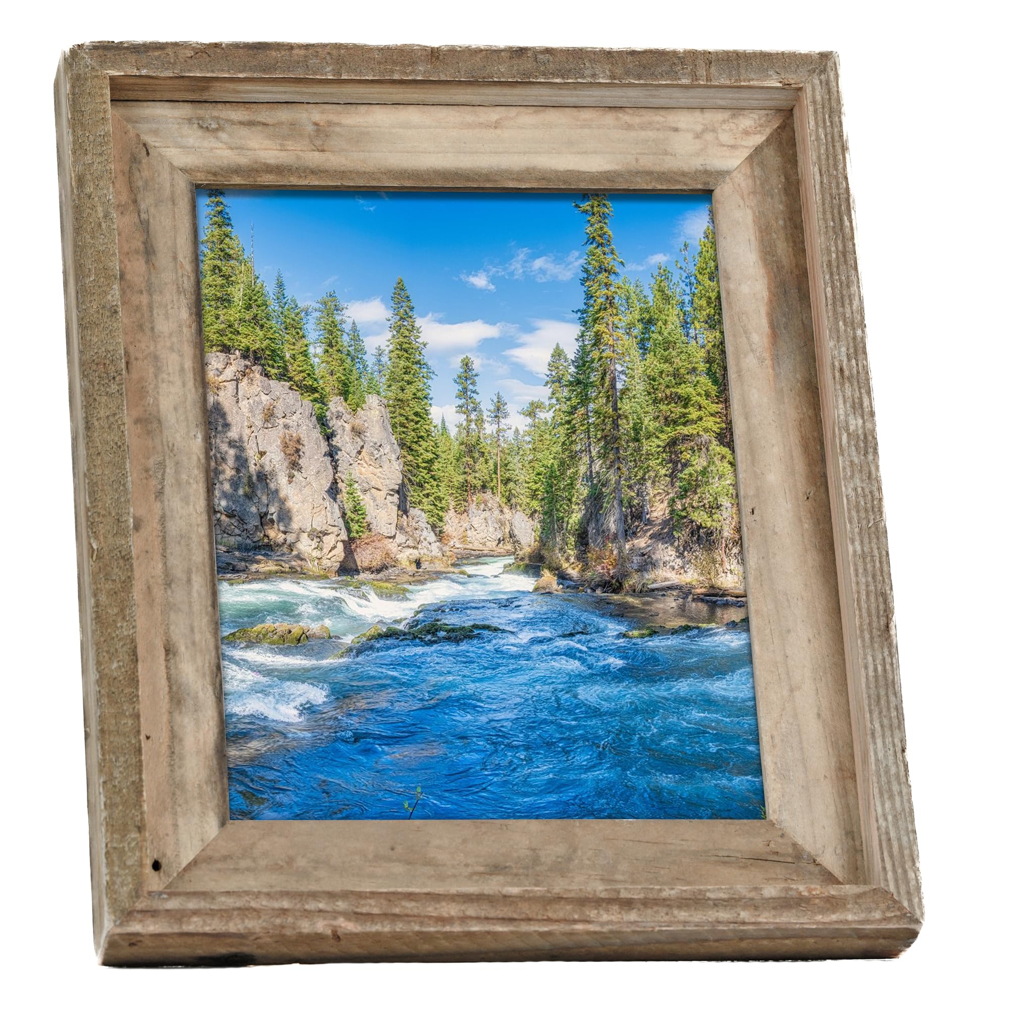 NWDCLF 8x10 Rustic Picture Frame - Reclaimed Barnwood With Real Glass, Farmhouse Wall Decor