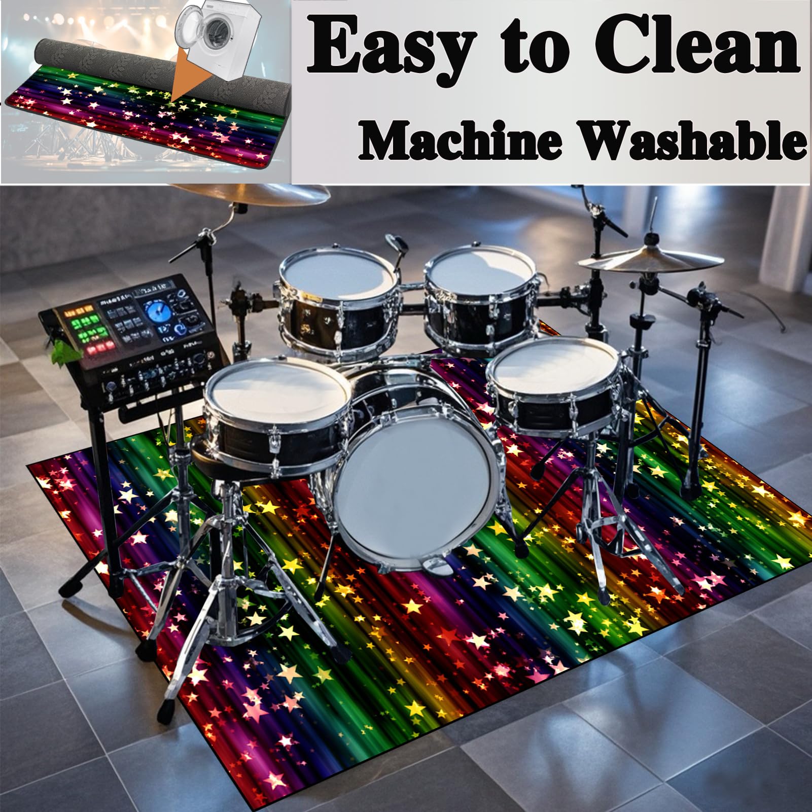 Mata do baterii elektronicznych dźwiękoszczelna mata bębnowa mata ochronna do akcesoriów perkusyjnych instrumenty muzyczne mata podłogowa mata akumulatorowa 170 x 140 cm
