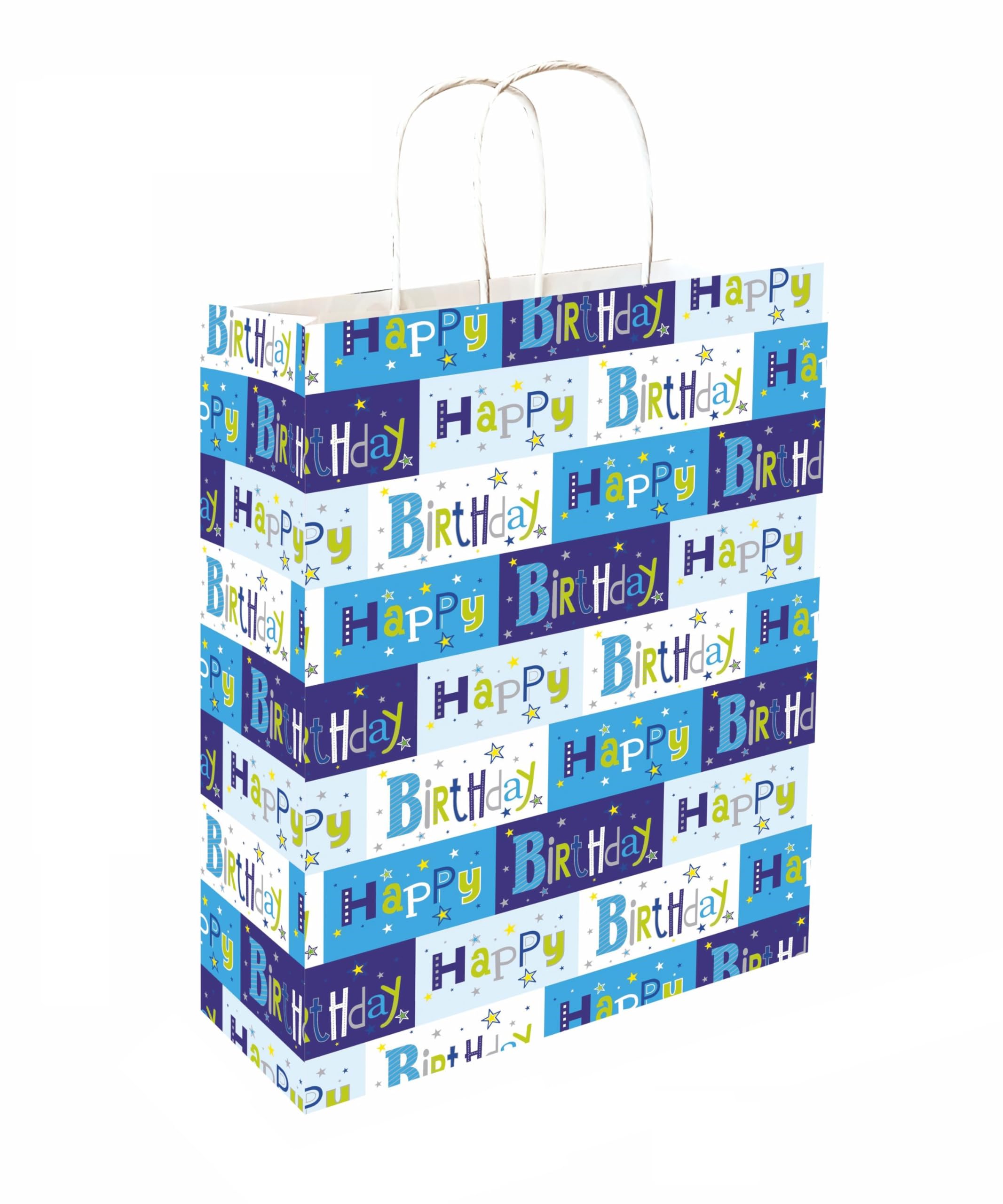 Omnipresent Pack 90Gsm Happy Birthday Printed Attractive Small Paper Gift Bags, Set Of 24, Ideal For Birthday Presents, Return Gifts, & Gifting On Special Occasions(Size: 9.4X7.9X3 Inch),Blue (B0CTFDMCXH) Amazon Price History, Amazon Price Tracker