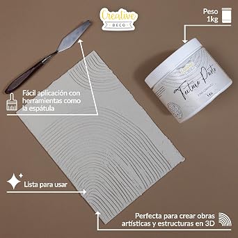 Creative Deco Fine Grain Structural Paste 1kg White | for 3D Effects