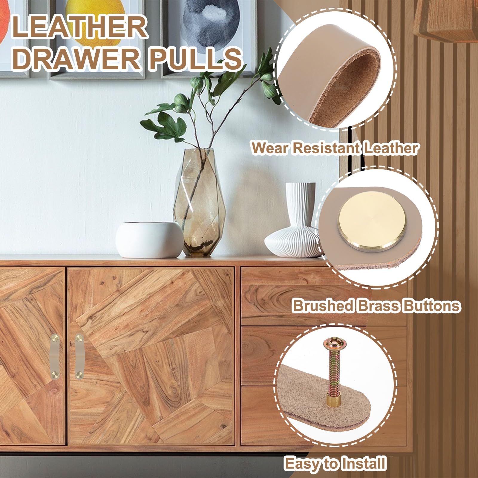 PATIKIL Leather Drawer Pulls - Image 3
