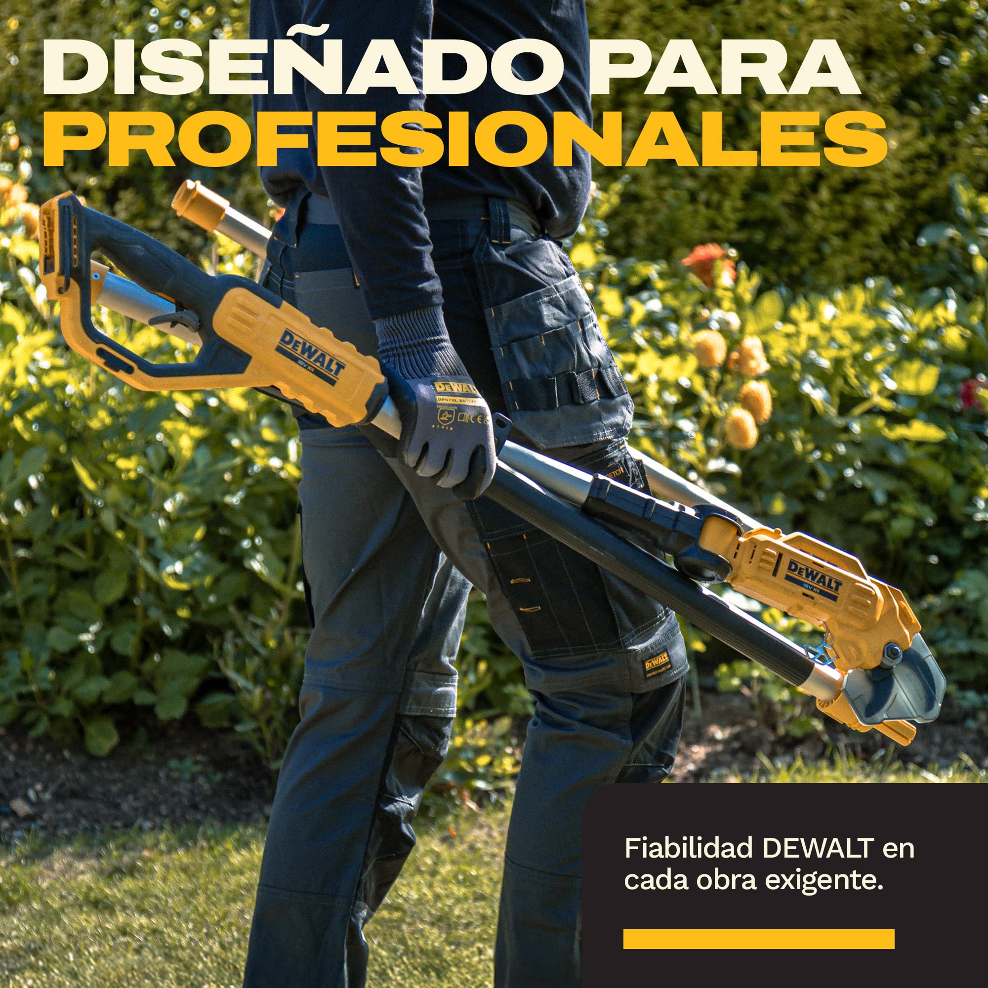 DEWALT 18V XR Podadora de Altura Profesional; Corte potente y preciso para ramas altas, Solo herramienta, DCMPP569N-XJ