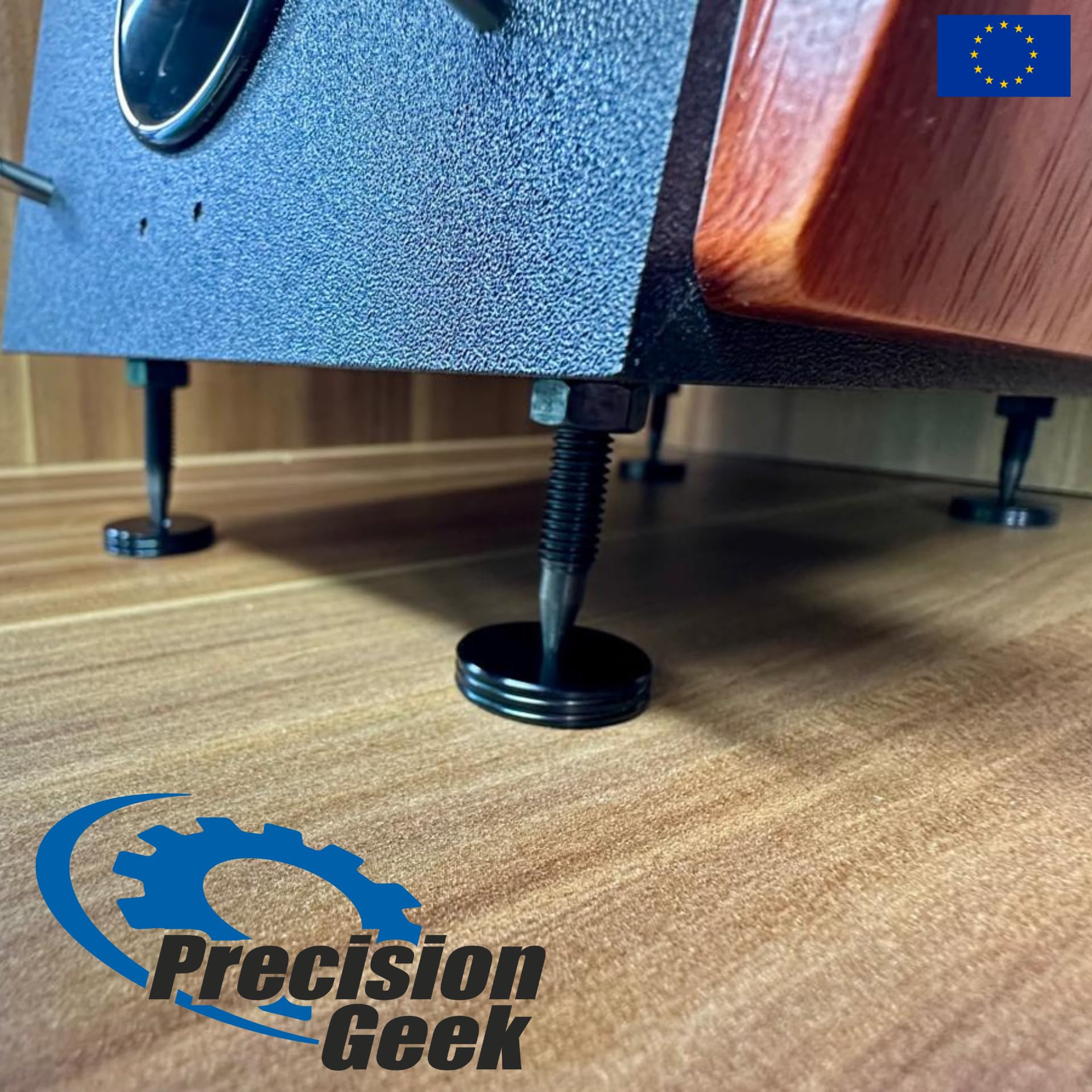 PrecisionGeek M6 Acciaio Annerito Spike Cono Absorber Altoparlanti Vite L-35mm Piedino 20mm 4pz