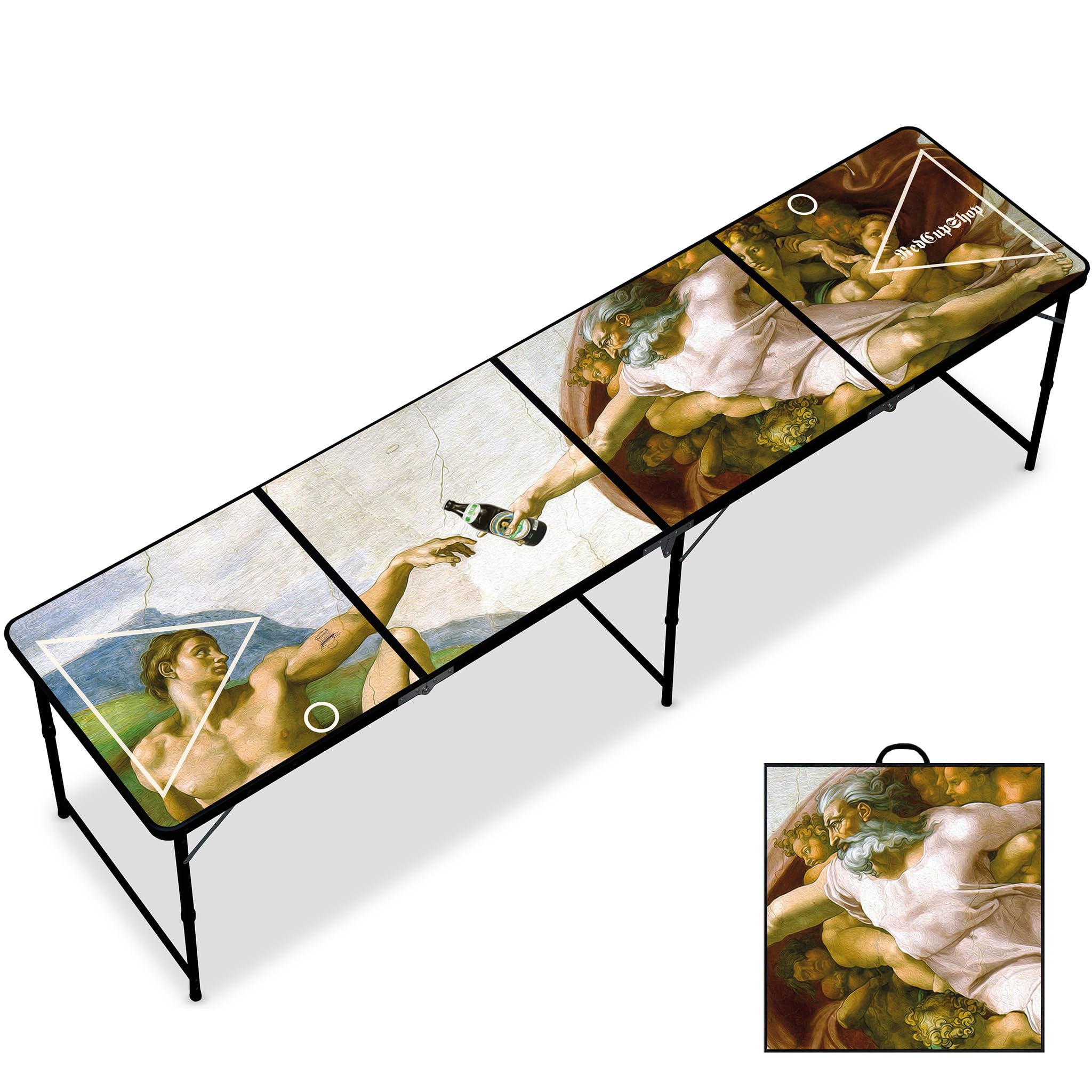 Beer Pong Tisch klappbar | Schaffung des Bieres | 240 x 60 x 70 cm Bier Pong Tisch | Aluminium Partytisch | Wasserabweisende Oberfläche