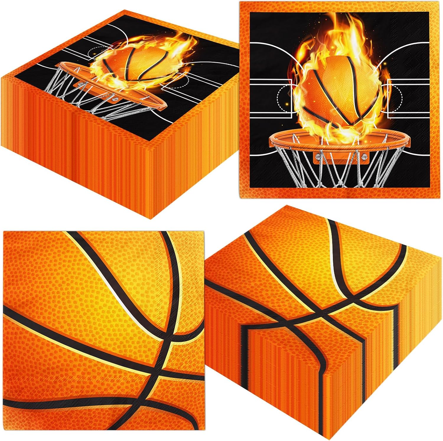 Basketball Party Decorations Napkins, 48pcs Basketball Napkins Disposable Basketball Paper Napkins for Game Day Sports Party,Basketball Themed Birthday Party Decorations