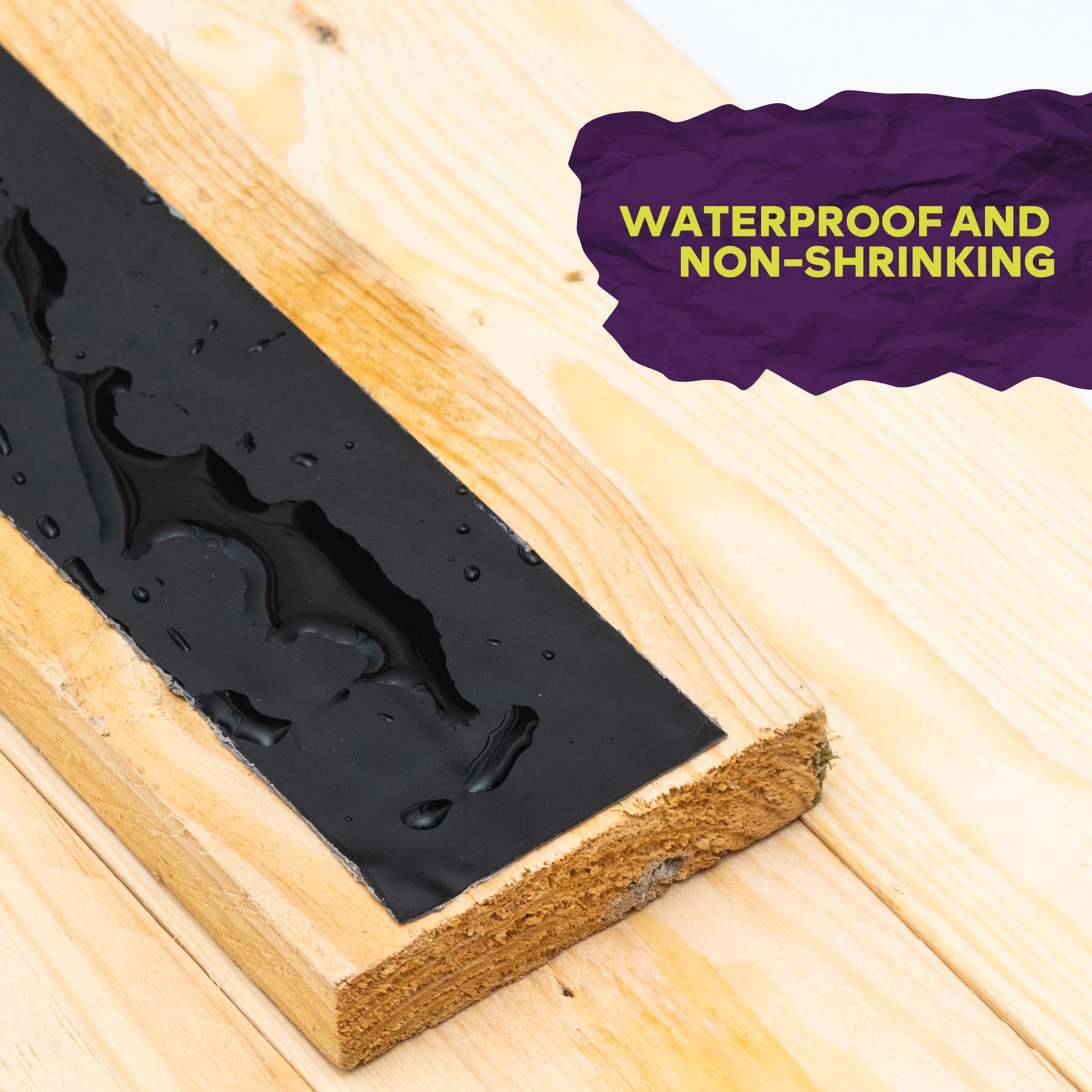 ATack Cinta impermeable de 2 pulgadas x 50 pies, sellador intermitente de butilo que no se encoge, cinta de vigueta de borde de alta adherencia para protección durante todo el año en madera, metal
