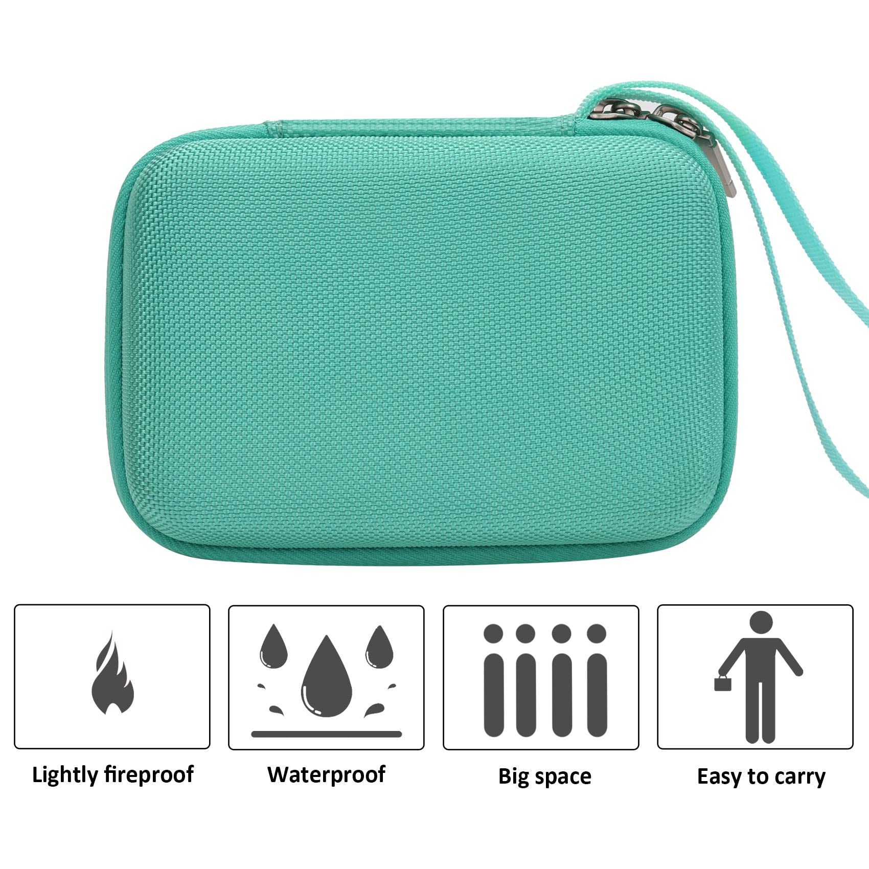 Khanka Hart Tasche Kompatibel mit Liene 2x3 Fotodrucker Smartphone Mini Drucker.(Grün – Bild 7