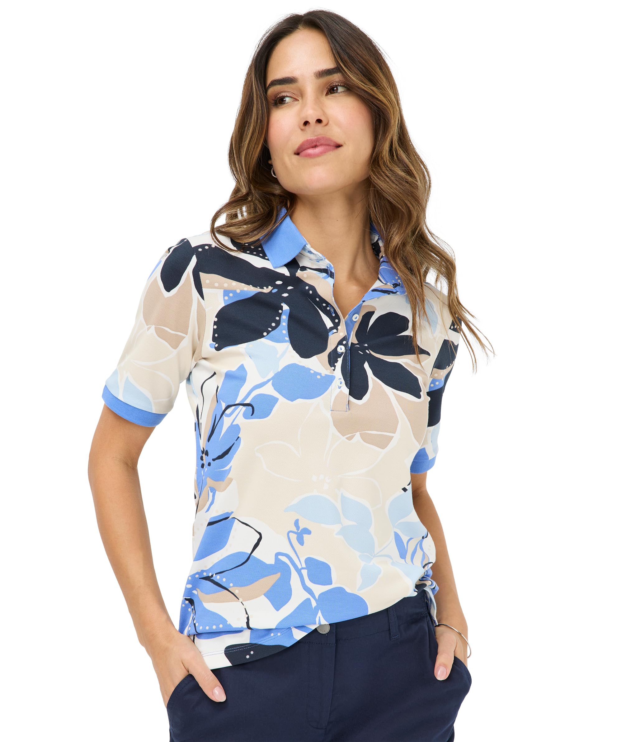 BRAX Style.Cleo Pima Pique Print T-Shirt Donna