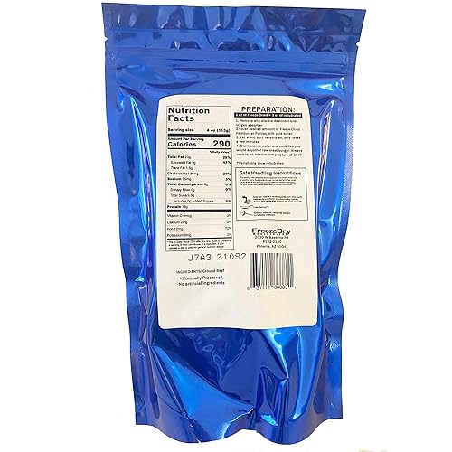 Miniatura 4 de Hamburguesas de carne liofilizadas sin cocinar  Alimentos de mochilero y campamento  Freeze Dry Wholesalers Emergency Food