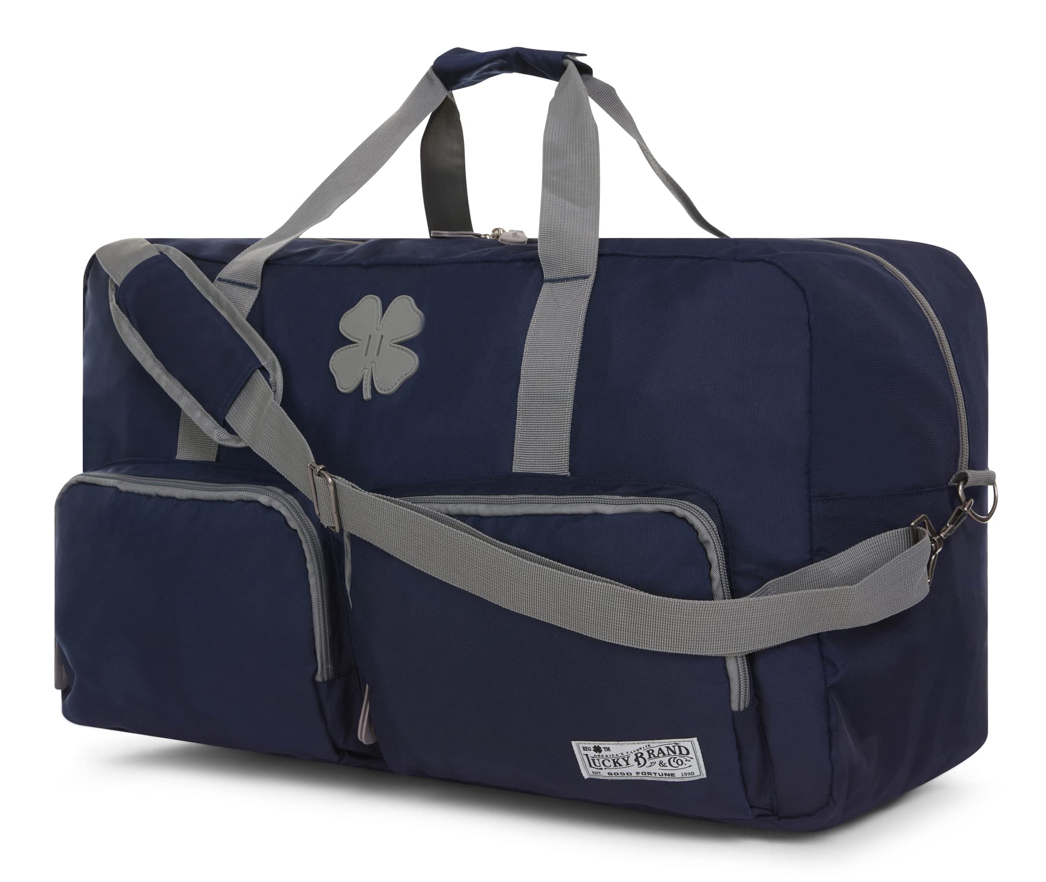 Lucky Brand Travel Duffel Bags 65L, Gym Bag, Travel Bag & Large Duffle Bag for Men, Foldable Overnight Weekender Bags for Women & Men with Adjustable Shoulder Strap, Navy