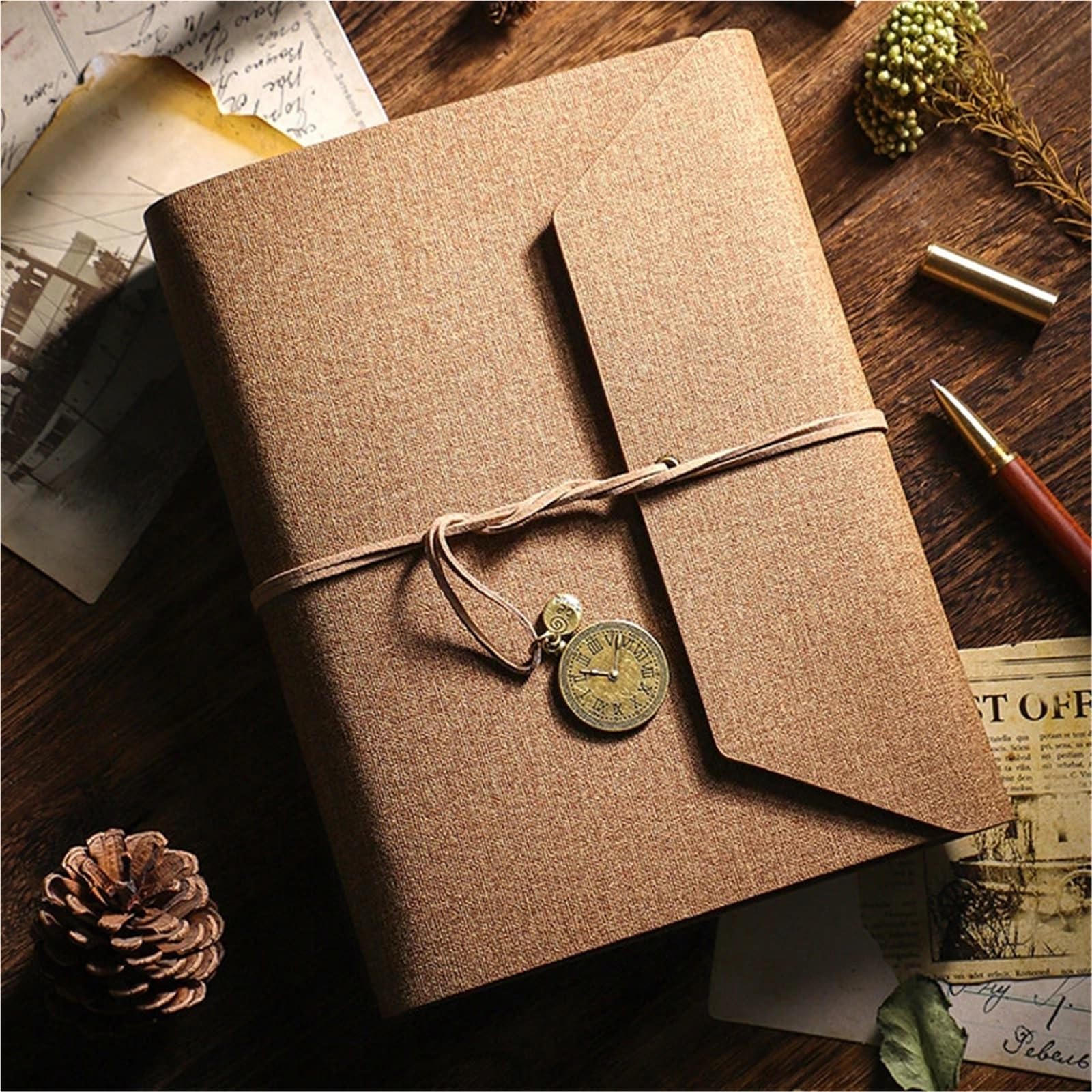 áLbum De Fotos Álbum de fotos laminado hojas sueltas, almacenamiento postales recibos DIY, libro, cuaderno, estuche for, álbum crecimiento, regalos graduación(Red)
