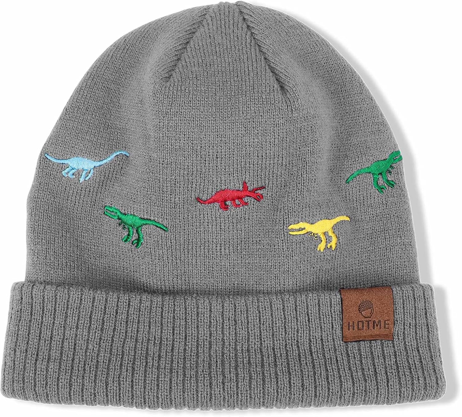 Toddler Knitted Beanie Boys Cute Embroidery Hat Baby Kids Cuffed Skull Caps for Winter Autumn