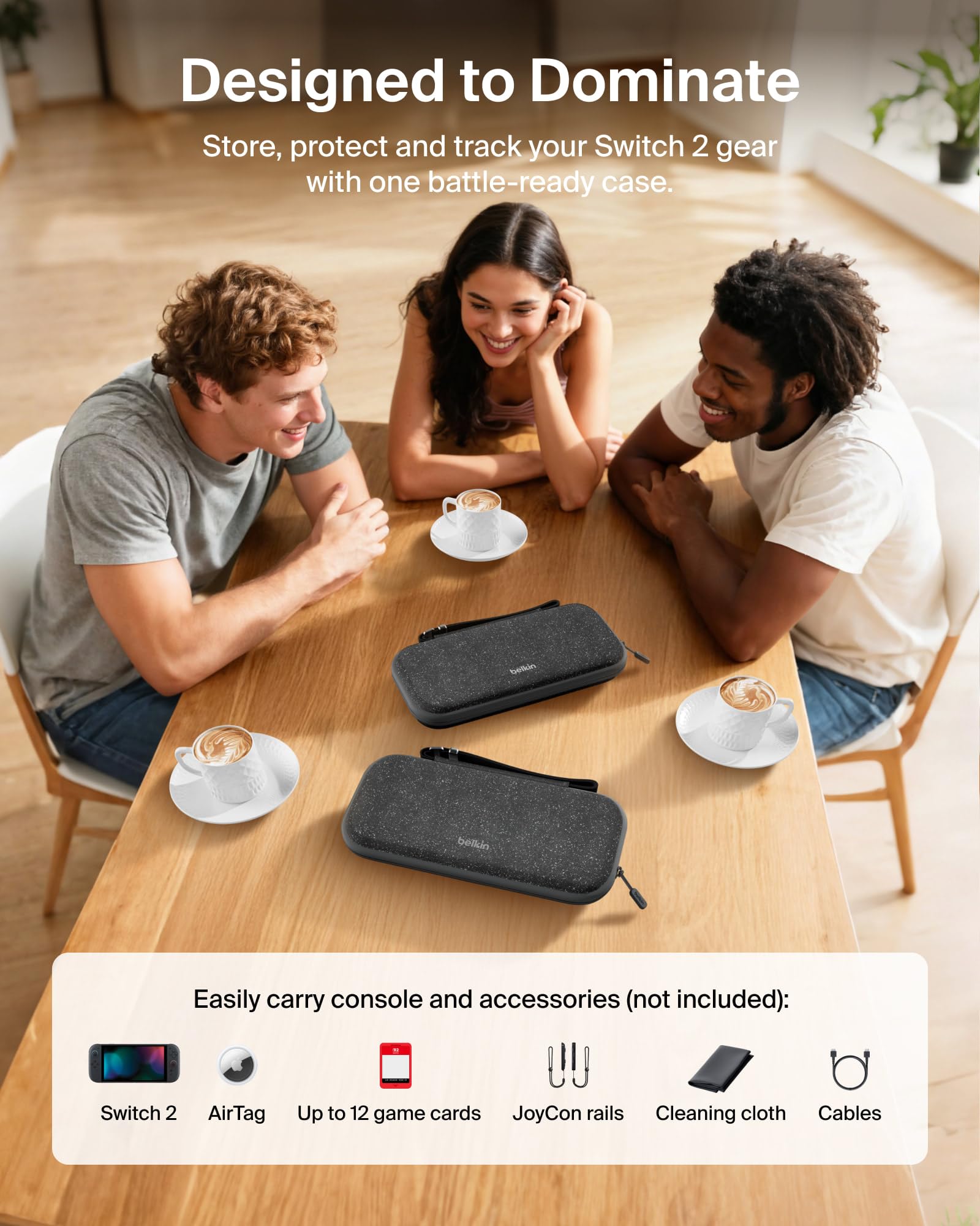 Nintendo Switch 2 Case - Slim Travel Bag with AirTag Holder -4