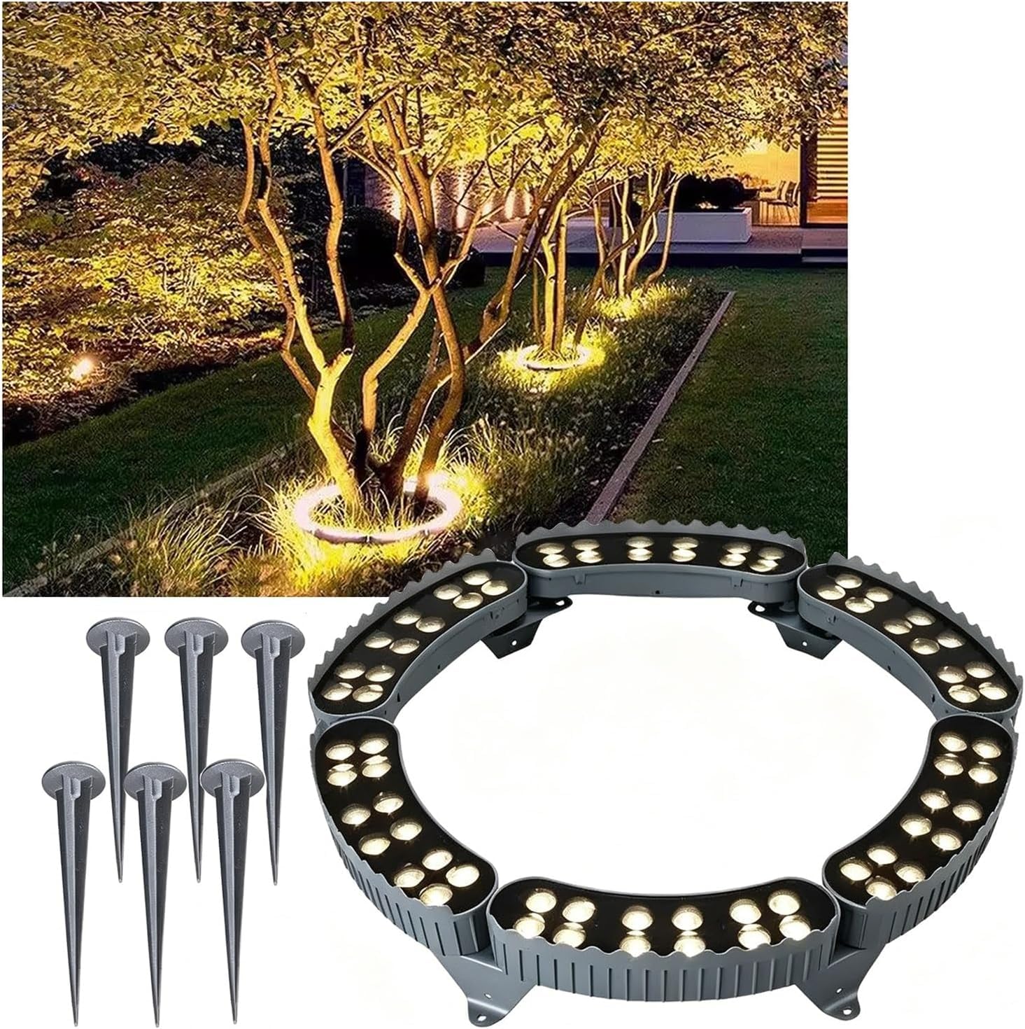 k3Mq9Rw Solar Tree Lights Outdoor LED Tree Spotlights, Suitable For Palm Trees, Courtyards, And Gardens(Rgb,6 Packs)