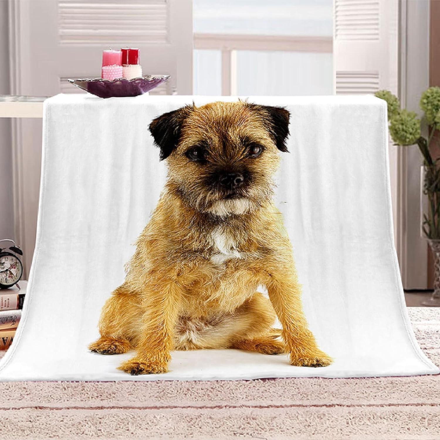 Manta Sofa 180x200 Cachorro Blanco Mantas, Animal Manta Suaves Microfibra Cobijas de Invierno, Manta Grande Polar para Adultos y NiñOs, Blanket Mantas para Sofa Cama Sillon