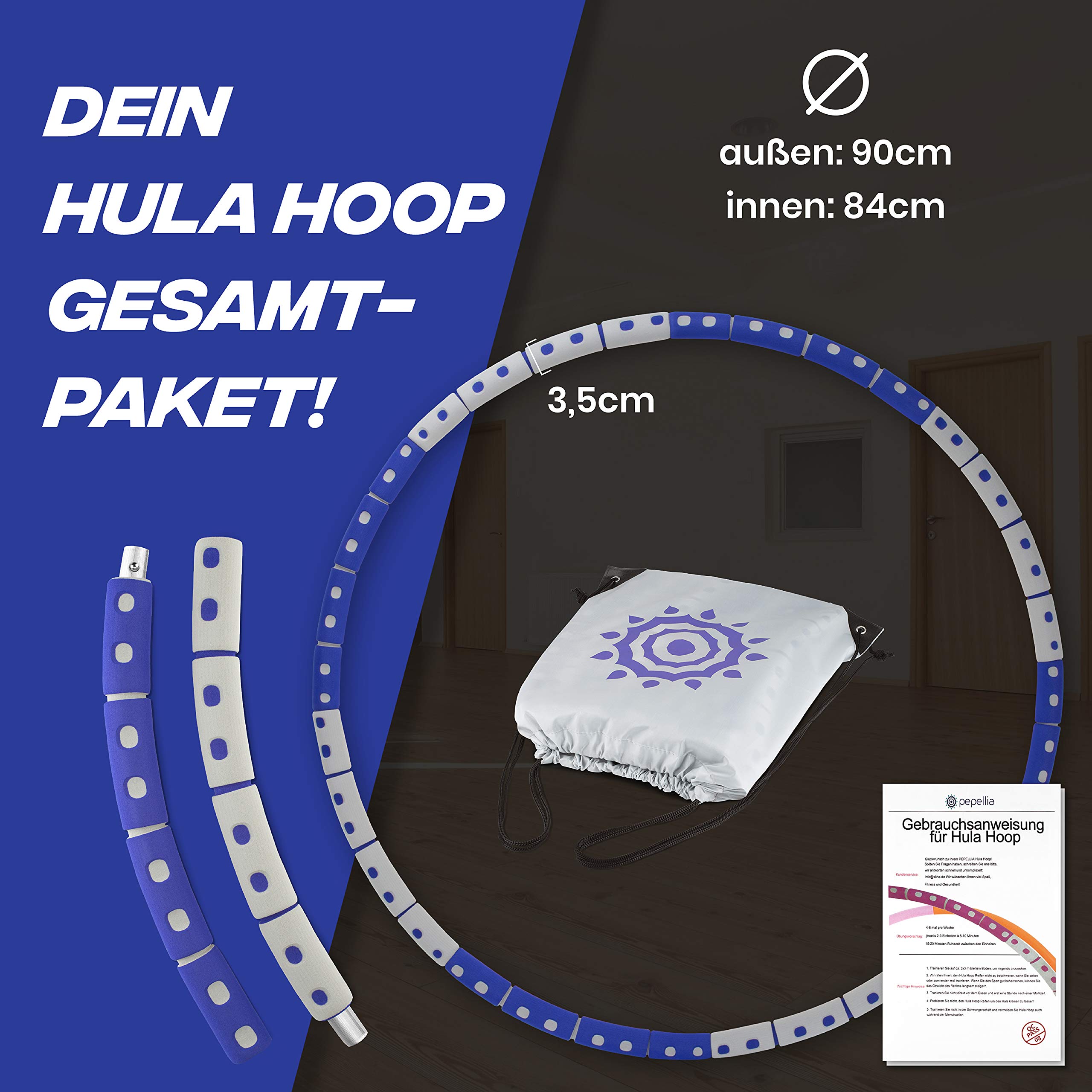 Hula Hoop blau-grau