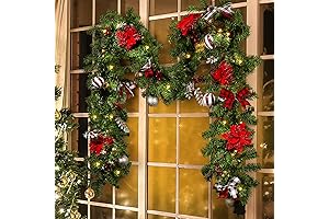 9' Garland, Pre-lit Christmas Decorations for a Cozy Ambiance
