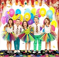 Vista 2 de Fabbay Alfombra de neón para decoración de fiesta, que brilla en la oscuridad, alfombra de los años 80, alfombra de pasillo de neón iluminada, pista