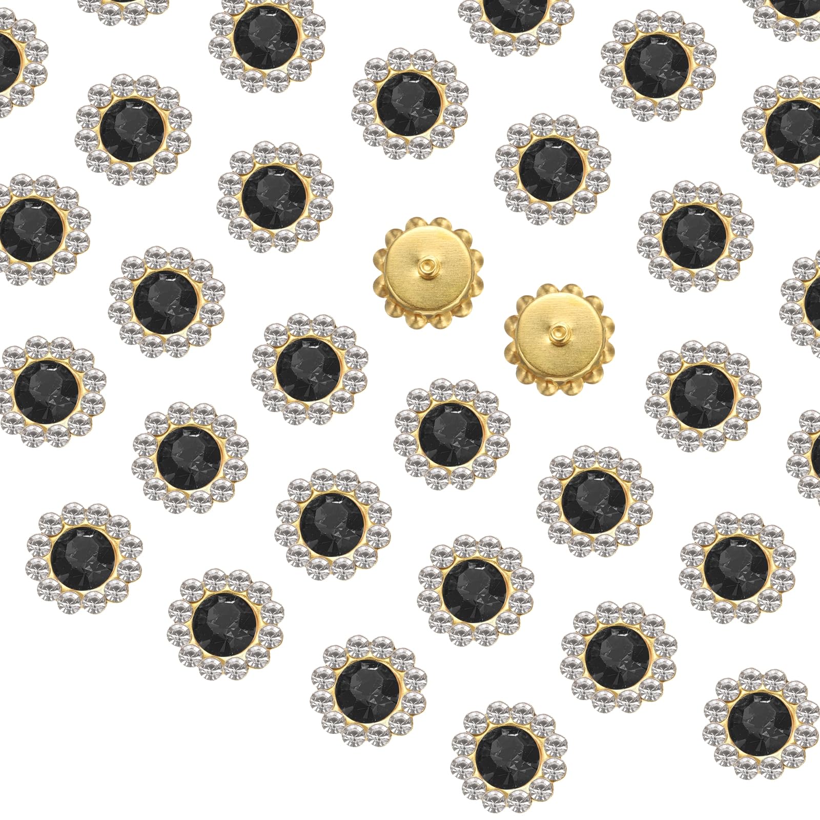 Strass à coudre 10mm noir uxcell lot de 100 cristaux avec griffe pour customisation vêtement