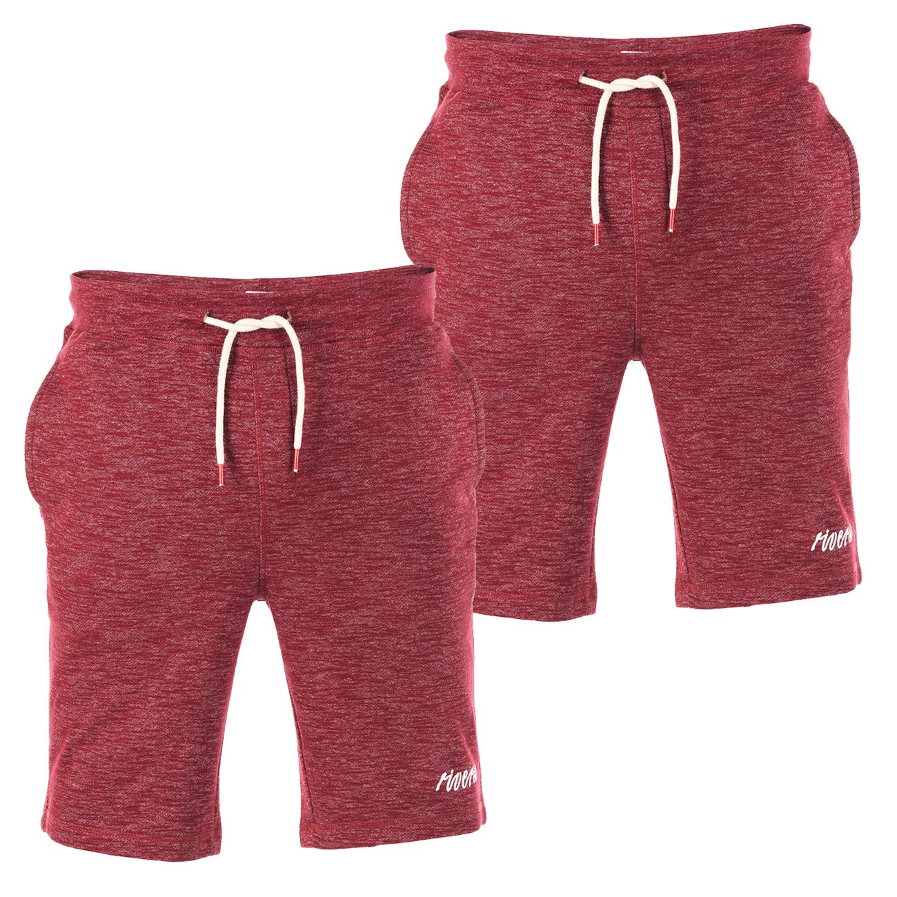 riverso Męskie szorty dresowe RIVMike 2 szt. krótkie spodenki bermudy, letnie spodenki sportowe, bawełna, czarny, niebieski, czerwony, oliwkowy, szary, S M L XL 2XL 3XL 4XL 5XL