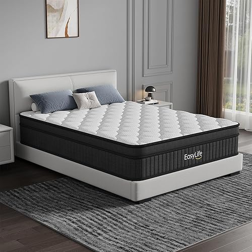 Colchón híbrido multicapa Queen de 12 pulgadas, colchón Cochones, colchón de néctar, firmeza media, fresco y transpirable, resortes individuales en
