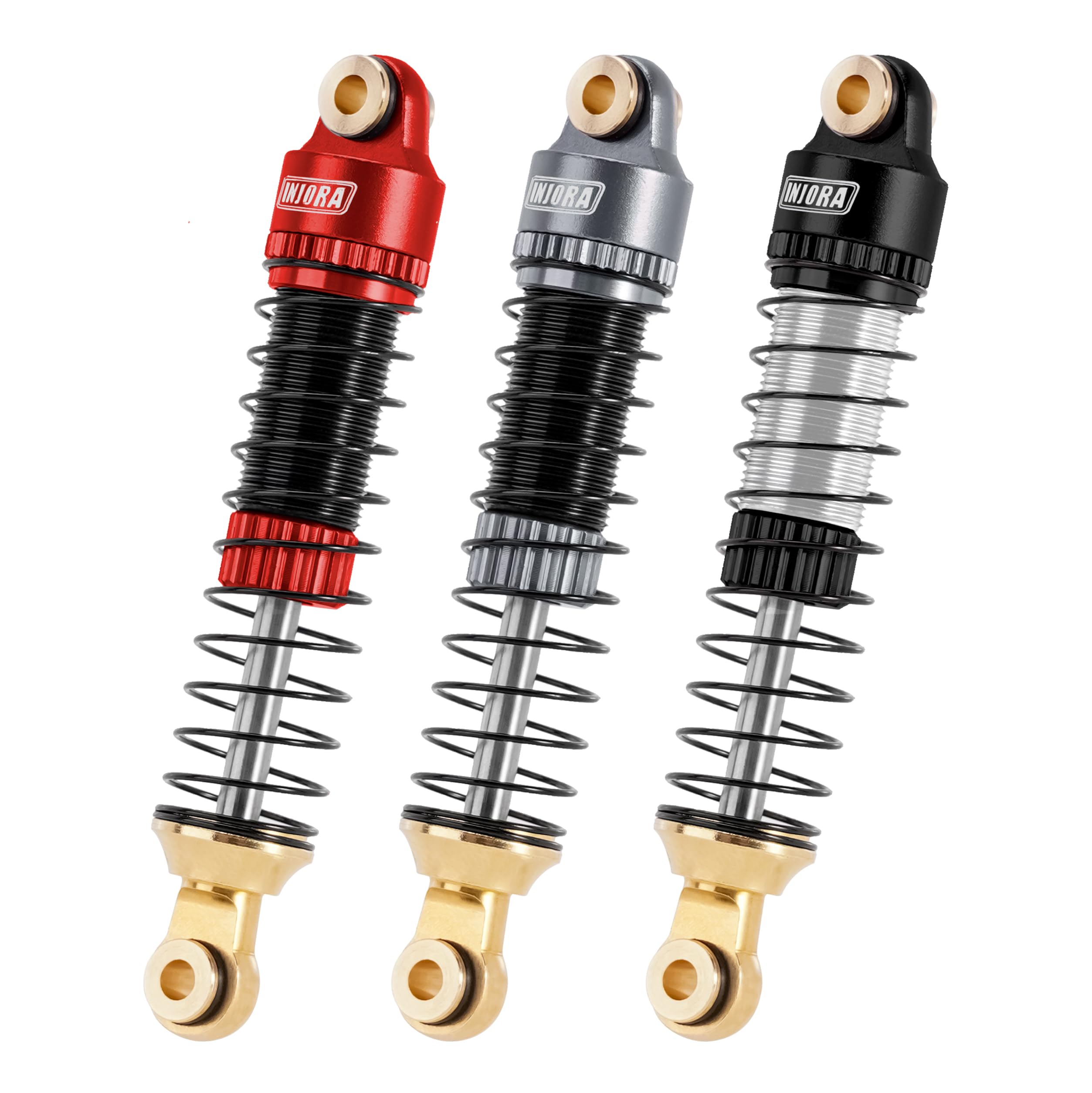 INJORA Extrémités De Tige Et Retenues De Ressort En Laiton Pour Amortisseurs TRX4M 1/18 - 8 Pièces - Upgrade CNC