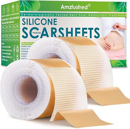 Paquete de 2 hojas de silicona para cicatrices, cinta de cicatriz de silicona, hojas de cicatrices para cicatrices quirúrgicas, tiras de cicatrices