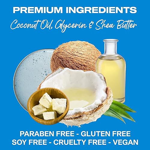 Miniatura 21 de Jabón de afeitar prémium para hombres. Alimentado con aceite de coco, manteca de karité y leche de cabra. 3.6 onzas (paquete de 1) (bárbaro)