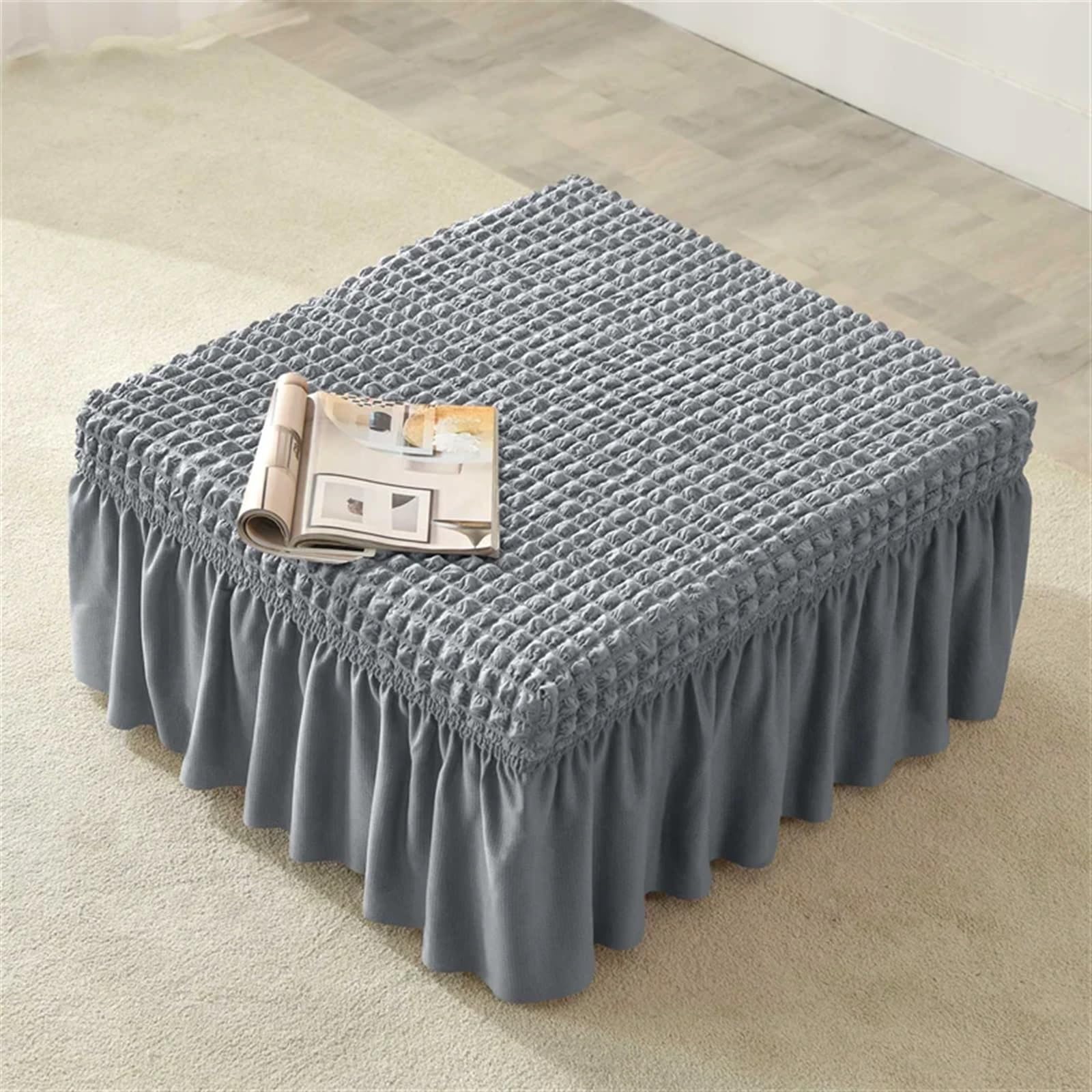 YXINAER Foot Stool Cover Square Footrest Skirt Cover for Living Room(A3 Footstool Cover)