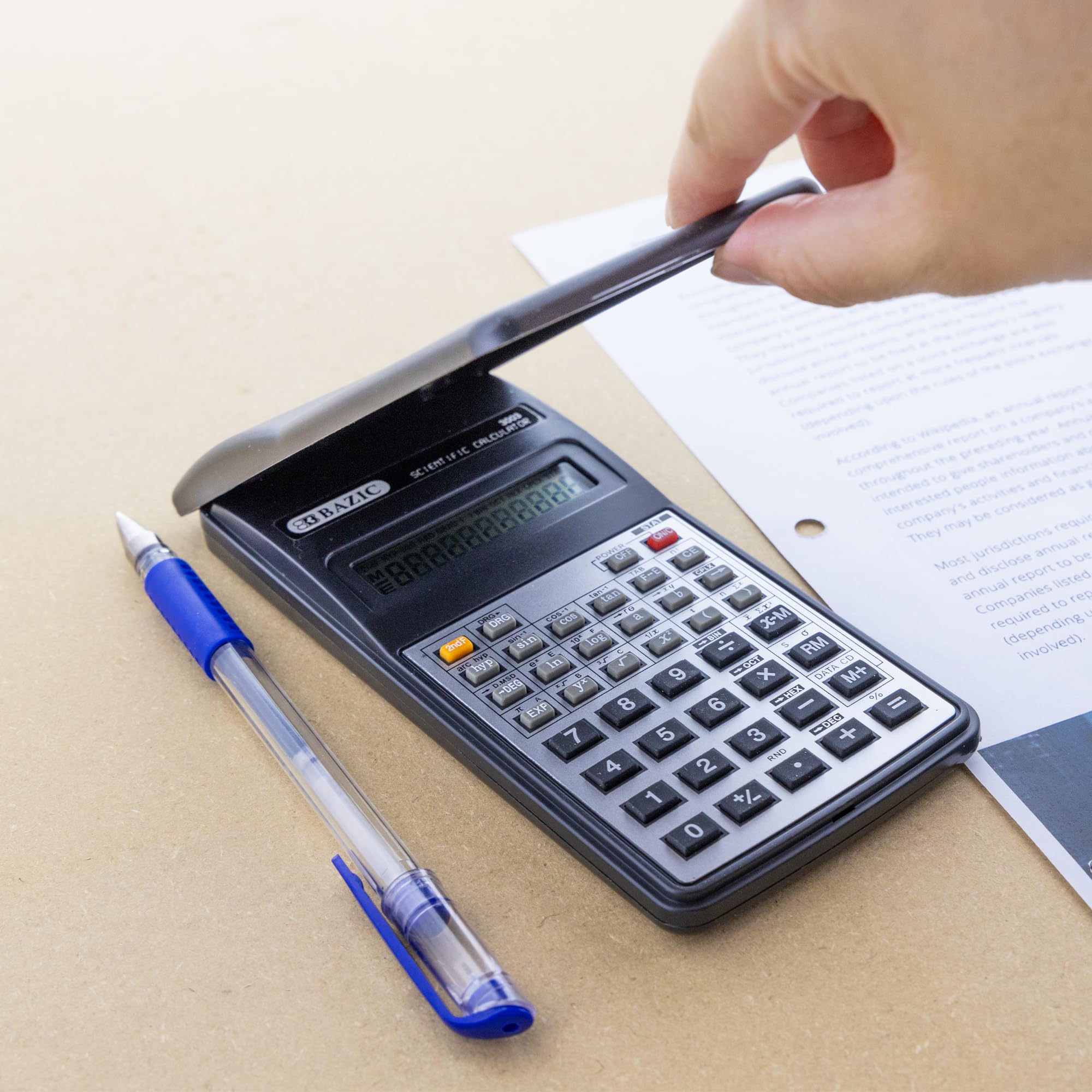 BAZIC Calculatrice Scientifique à 10 Chiffres avec Rabat