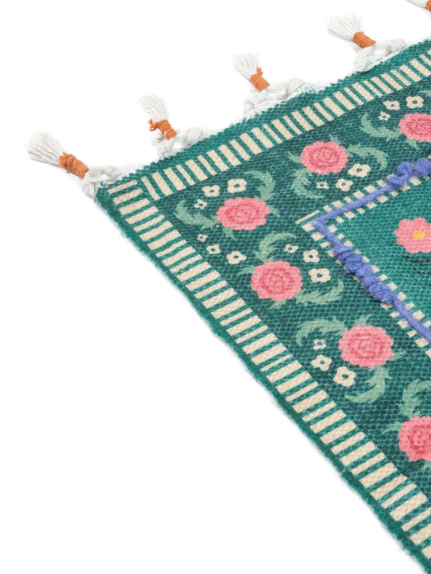 RugVista Lo Cat Embroidery, Alfombra Infantil, Modernas Niños, 70 x 100 cm, Rectangular, Pelo Corto, Cuarto del bebé, Limpieza en seco, Sin Productos químicos peligrosos, Rosa/Multi