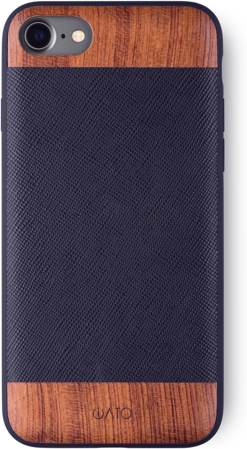 iATO Black Saffiano Leather & Rose Wood Case - SE/8/7