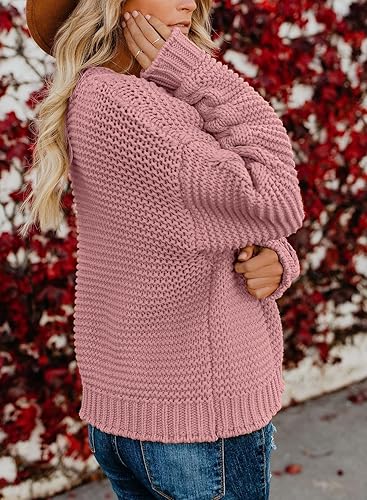 Miniatura 3 de Dokotoo Cárdigan de punto grueso de manga larga con frente abierto para mujer, abrigo suelto