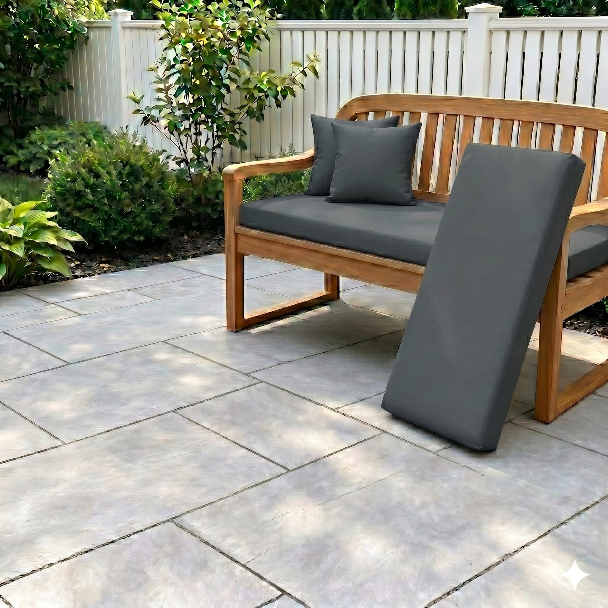 14×14 inch Bench Cushion,Waterproof & Fade Resistant Patio Seat Pad for 2-Seater Wicker Teak Sofa, Swing,Indoor/Outdoor Furniture,Soft Thick Replacement Cushion