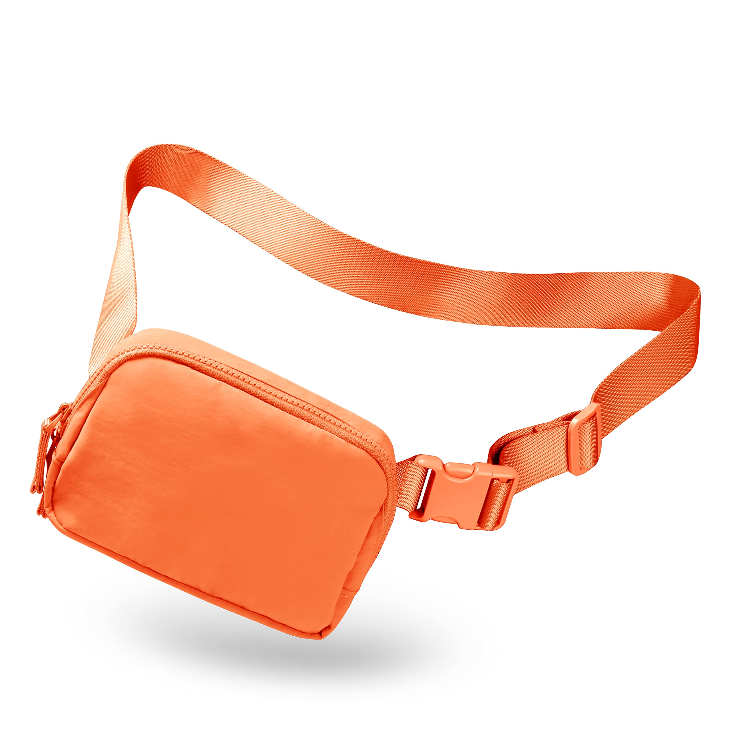 Belt Bag with Adjustable Strap for Women Men Fanny Packs Mini Waist Pack for Outdoor Hiking Running Travel, Orange, One Size