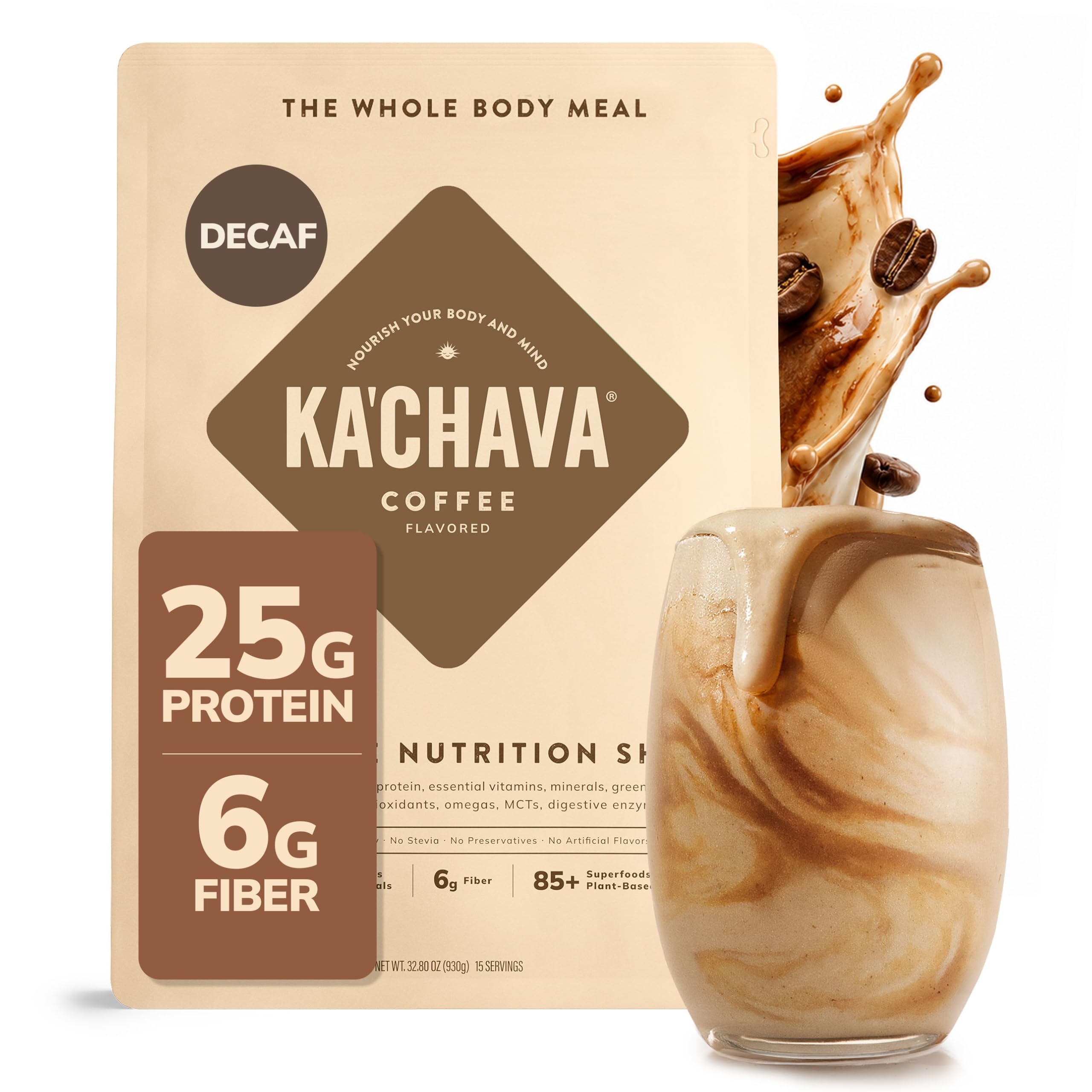 Amazon.com: Ka'Chava Whole Body Meal Shake Coffee 2 lb – Vegan