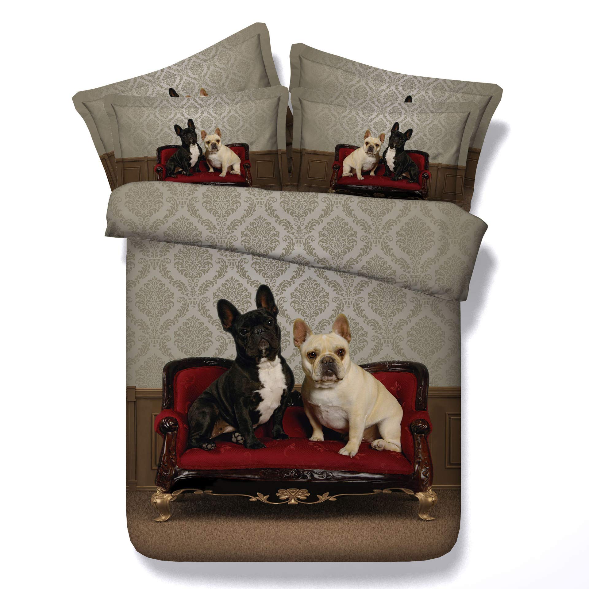 Housse de couette 3D animal chiot avec impression haute définition