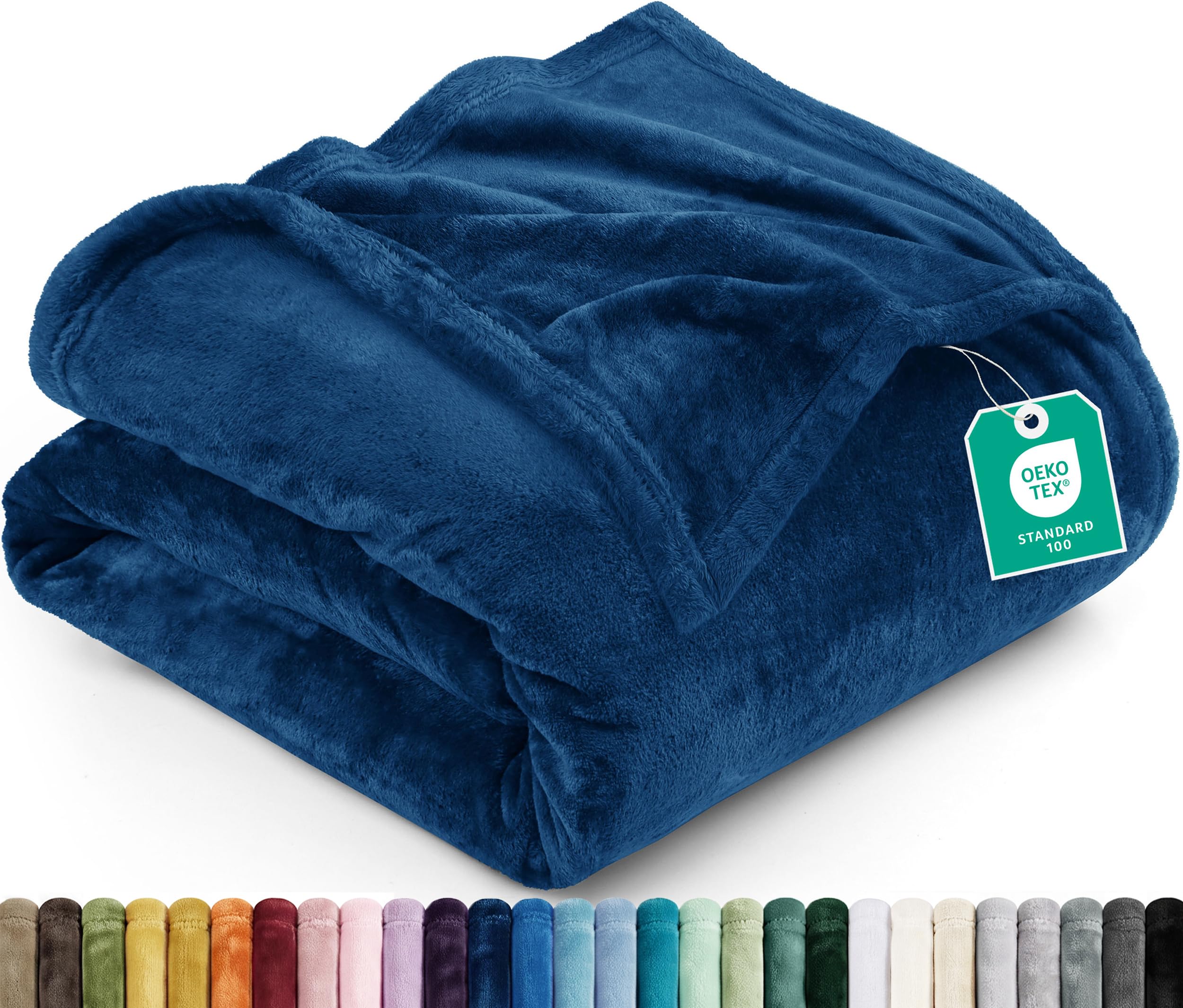 Utopia Bedding Fleece Blanket Throw XL Size Navy 300GSM Luxury Anti-Static Fuzzy Soft Microfiber Blanket for Couch, Sofa and Bed (70x50 Inch)
