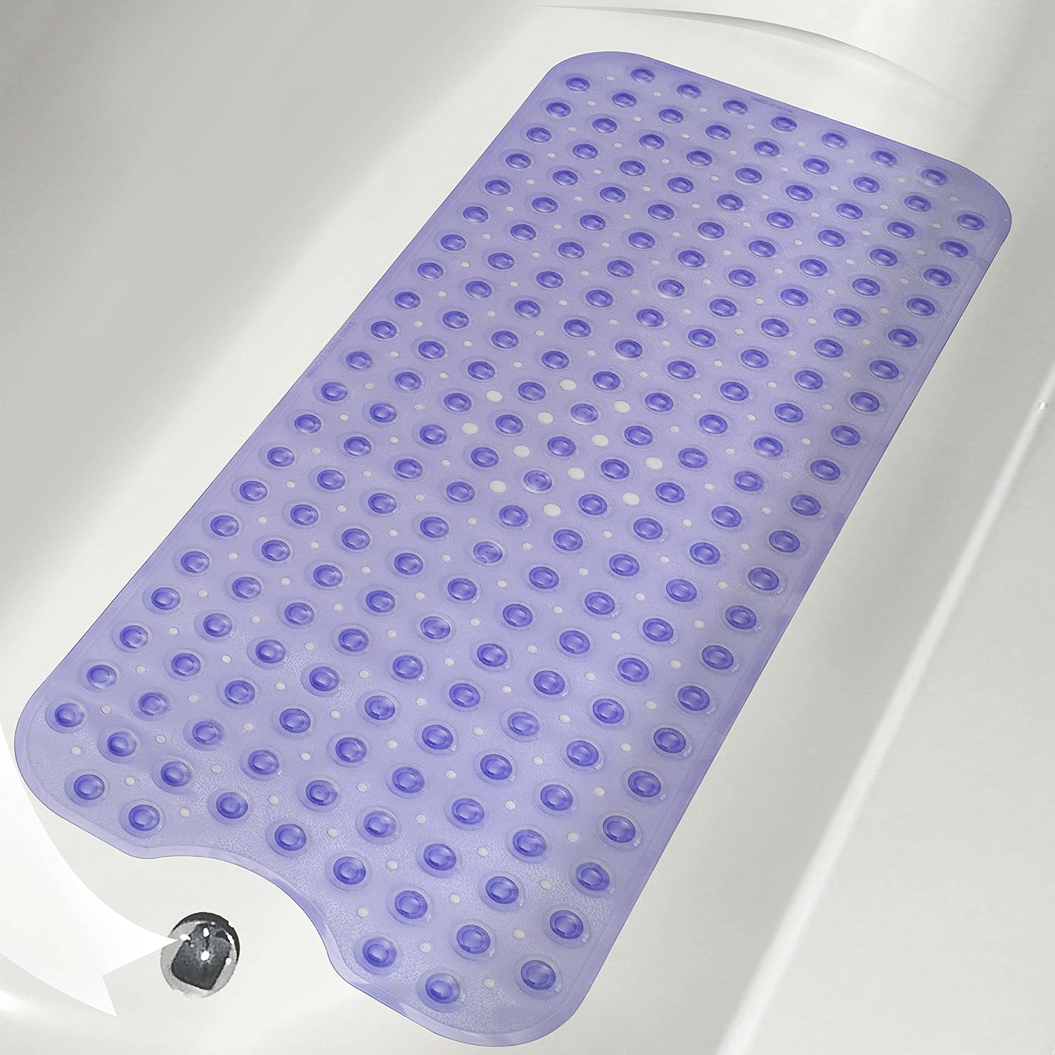 Shower Mat Non-Slip Bath Tub Mat with Suction Cups and Drain Holes Bath Mats for Bathroom Shower Floor Mat Anti Slip Bathtub Accessories, 16” x 39”, Purple, 2 Pack : Home & Kitchen