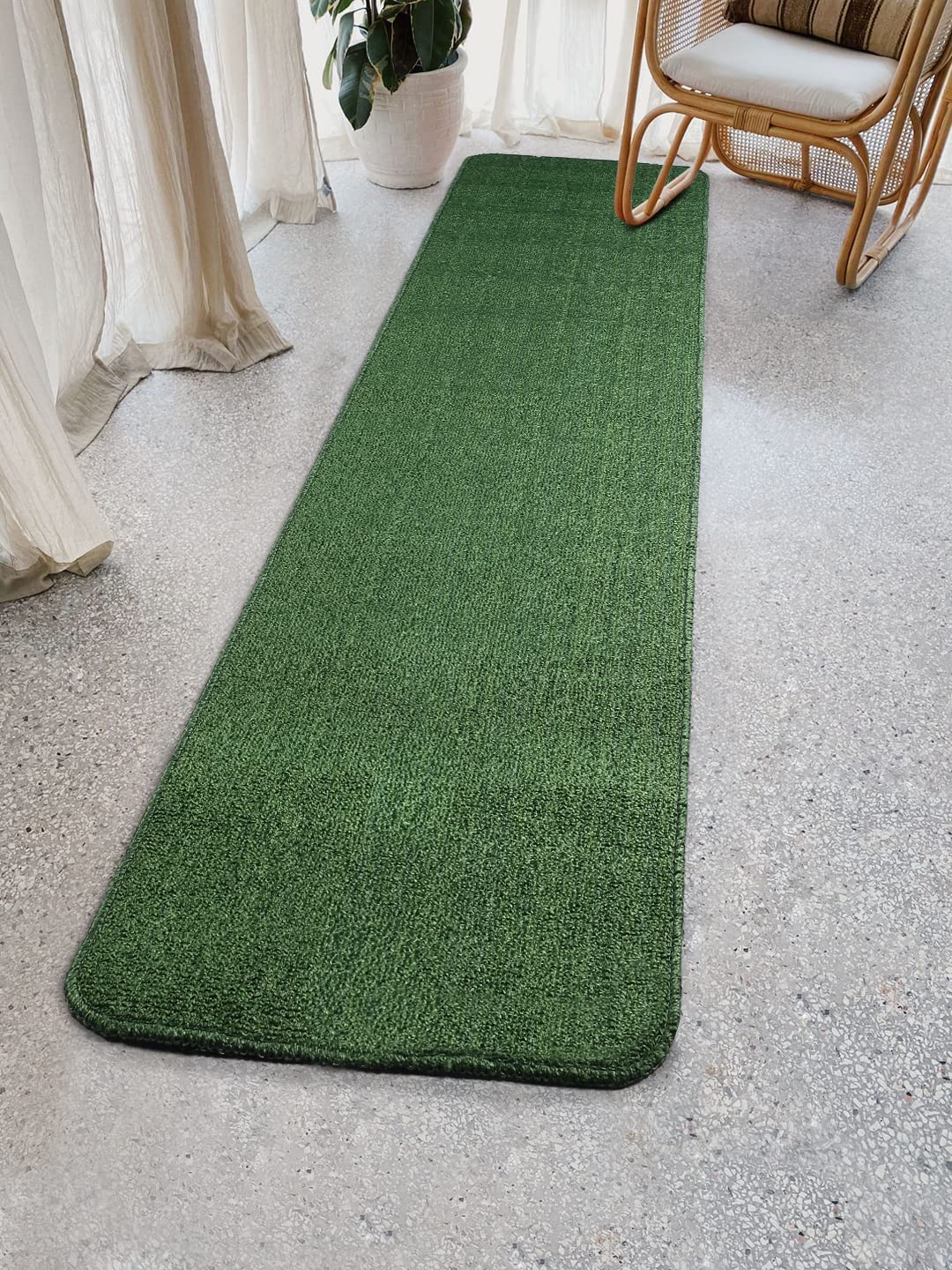 Saral Home Solid Soft PP Yarn Durable & Washable Multipurpose Runner for Home/Kitchen/Living Area/Lobby/Office Entrance with Anti Skid Backing (Green, 60 Cm X 200 Cm) (B08R69RYLJ) Amazon Price History, Amazon Price Tracker
