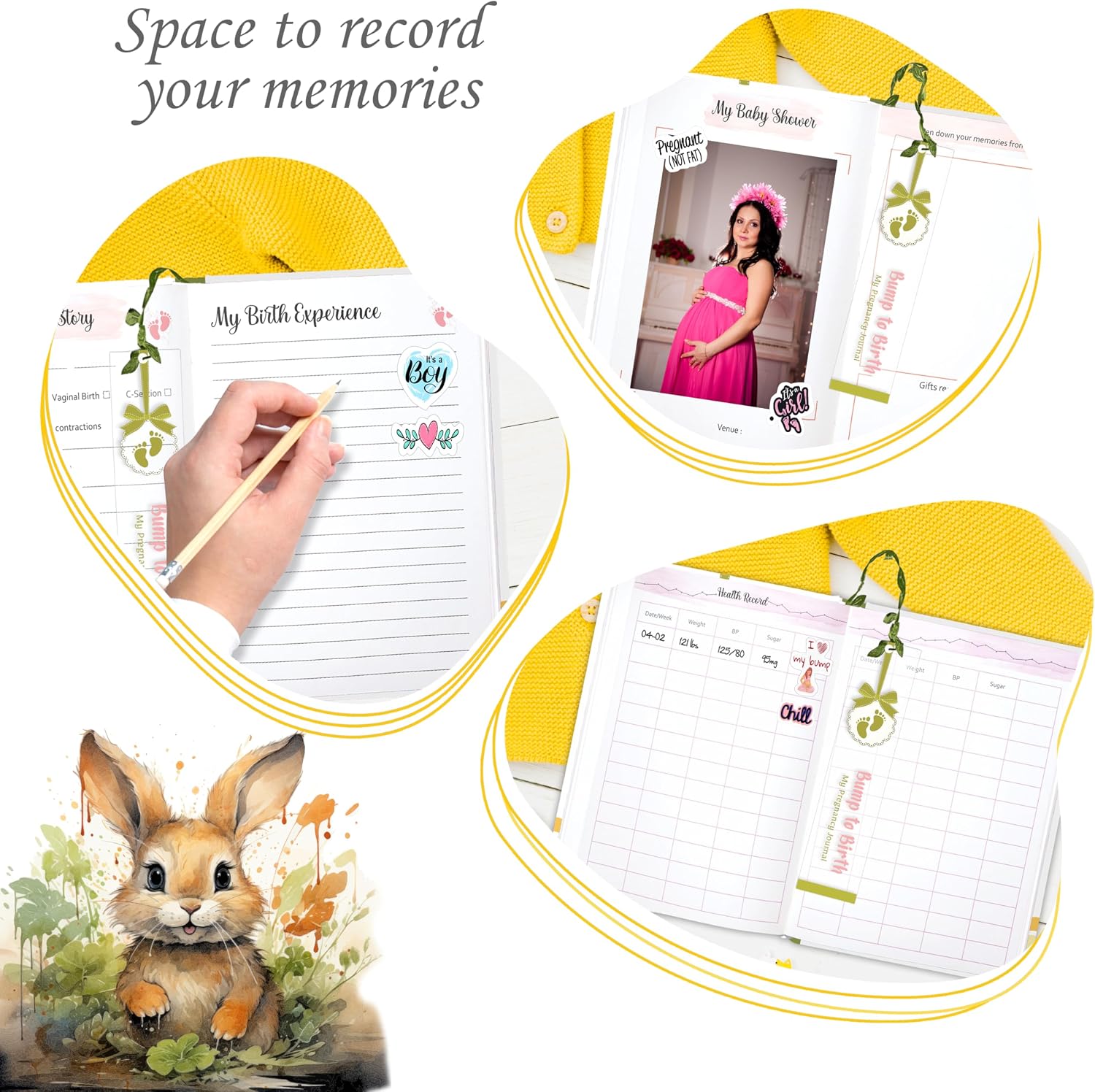 Rousrie 40 Week Pregnancy Journal Book, Record Memories of Baby In Womb With Pregnancy Tracker, Affirmations For Expecting Mothers, Giftings For Pregnant Women, Gifts For Baby Shower