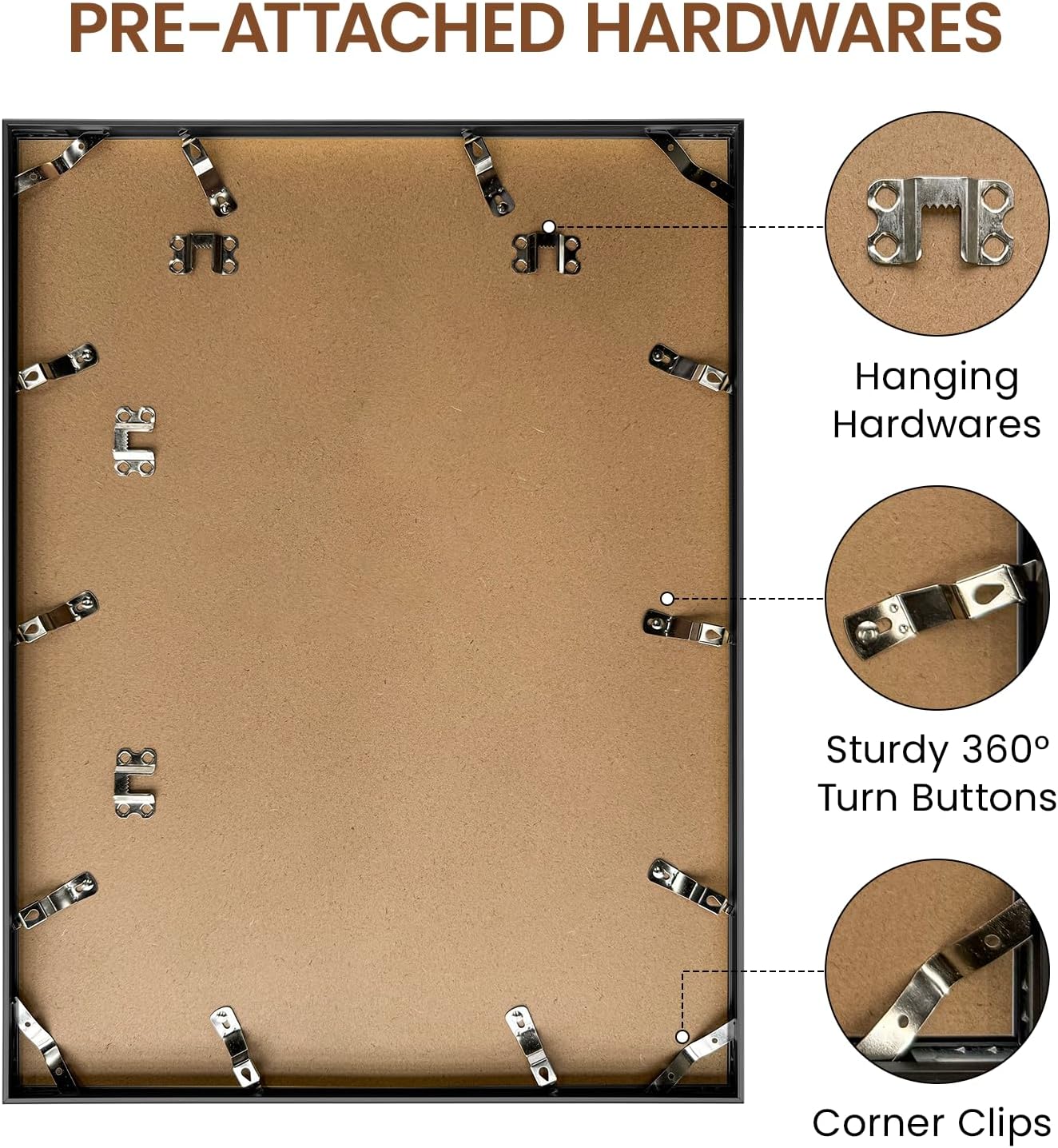 Heimlove 15x20 Metal Picture Frame,Black Aluminum Photo Frames-Real Tempered Glass,Wall Gallery Poster Puzzles Artwork frame Mounting Horizontally or Vertically Decor for Wall-1Pack