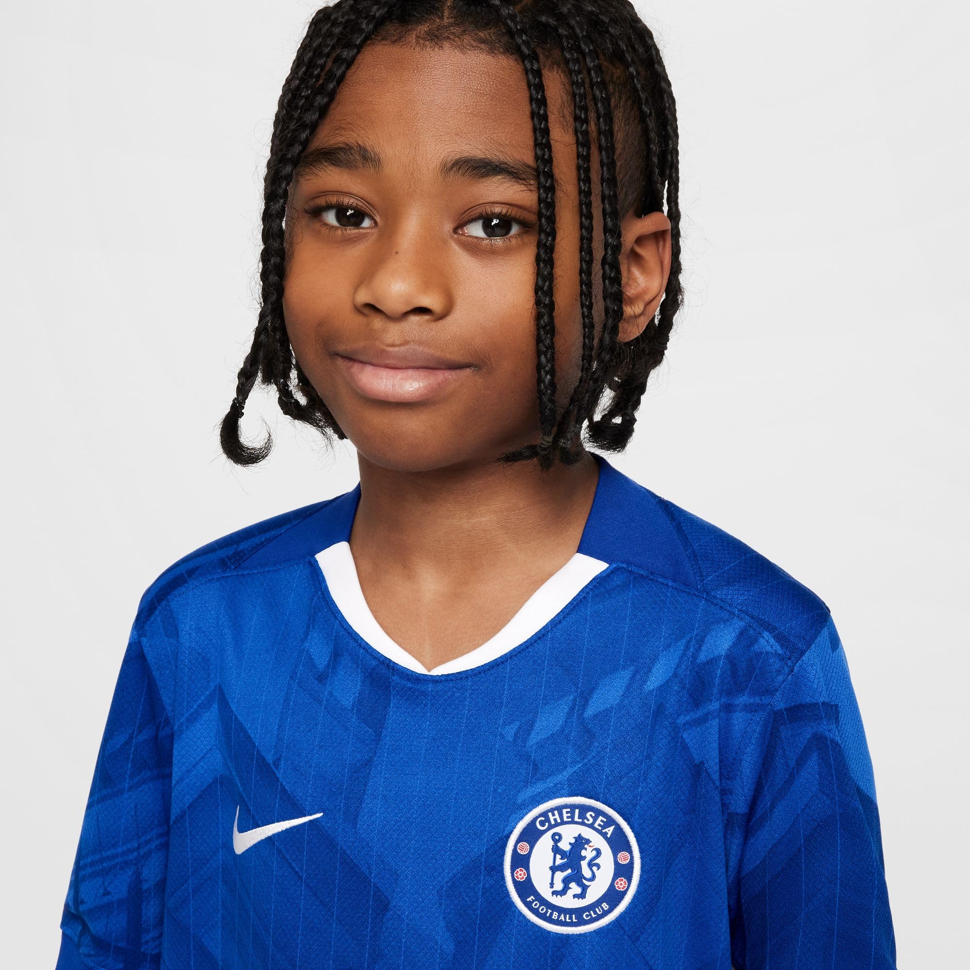 FC Chelsea 2025/26 Stadium Home replika, koszulka piłkarska z technologią Nike Dri-FIT dla starszych dzieci, HJ5285